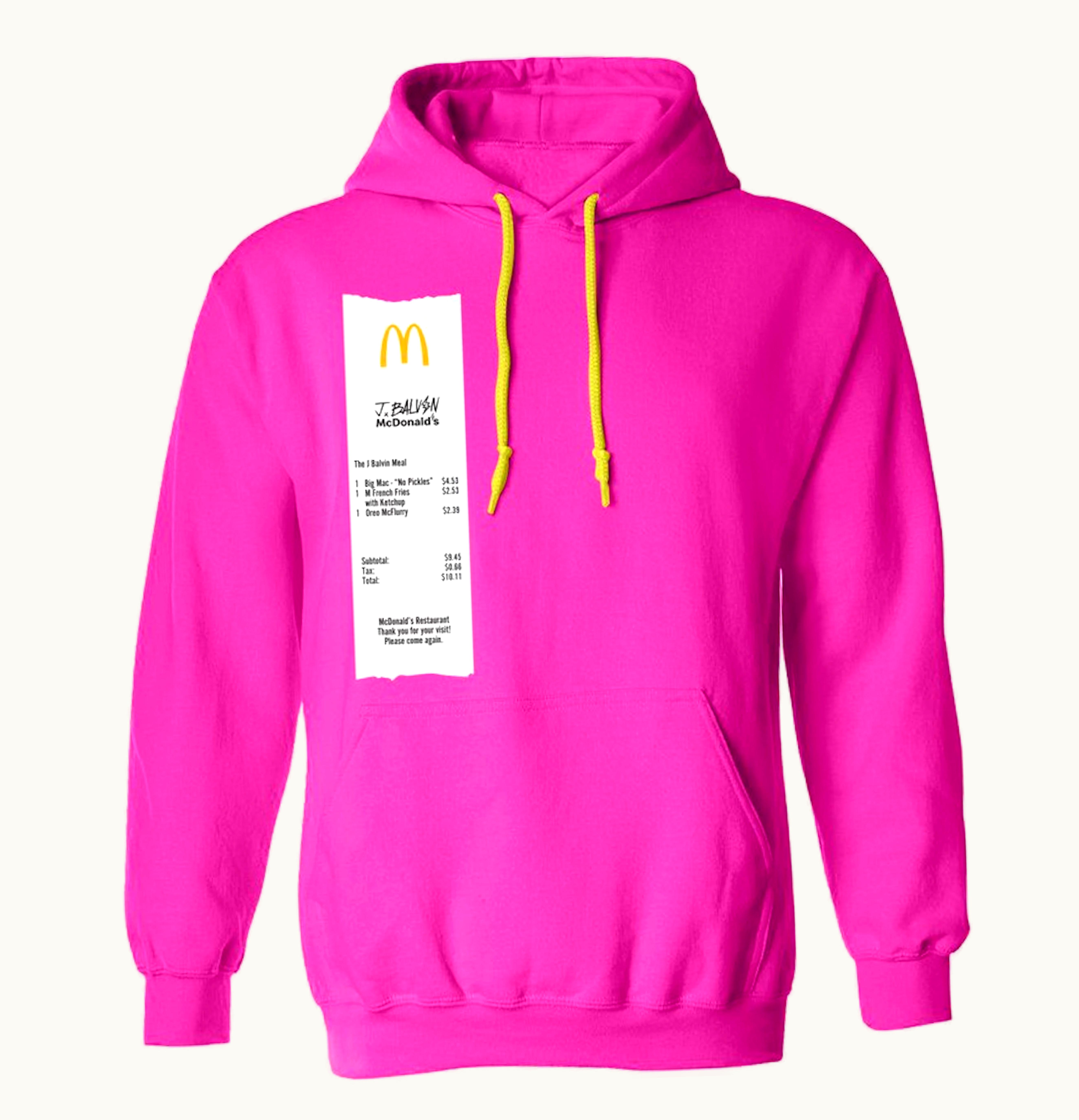 J Balvin J Balvin x McDonalds Meal Hoodie Pink