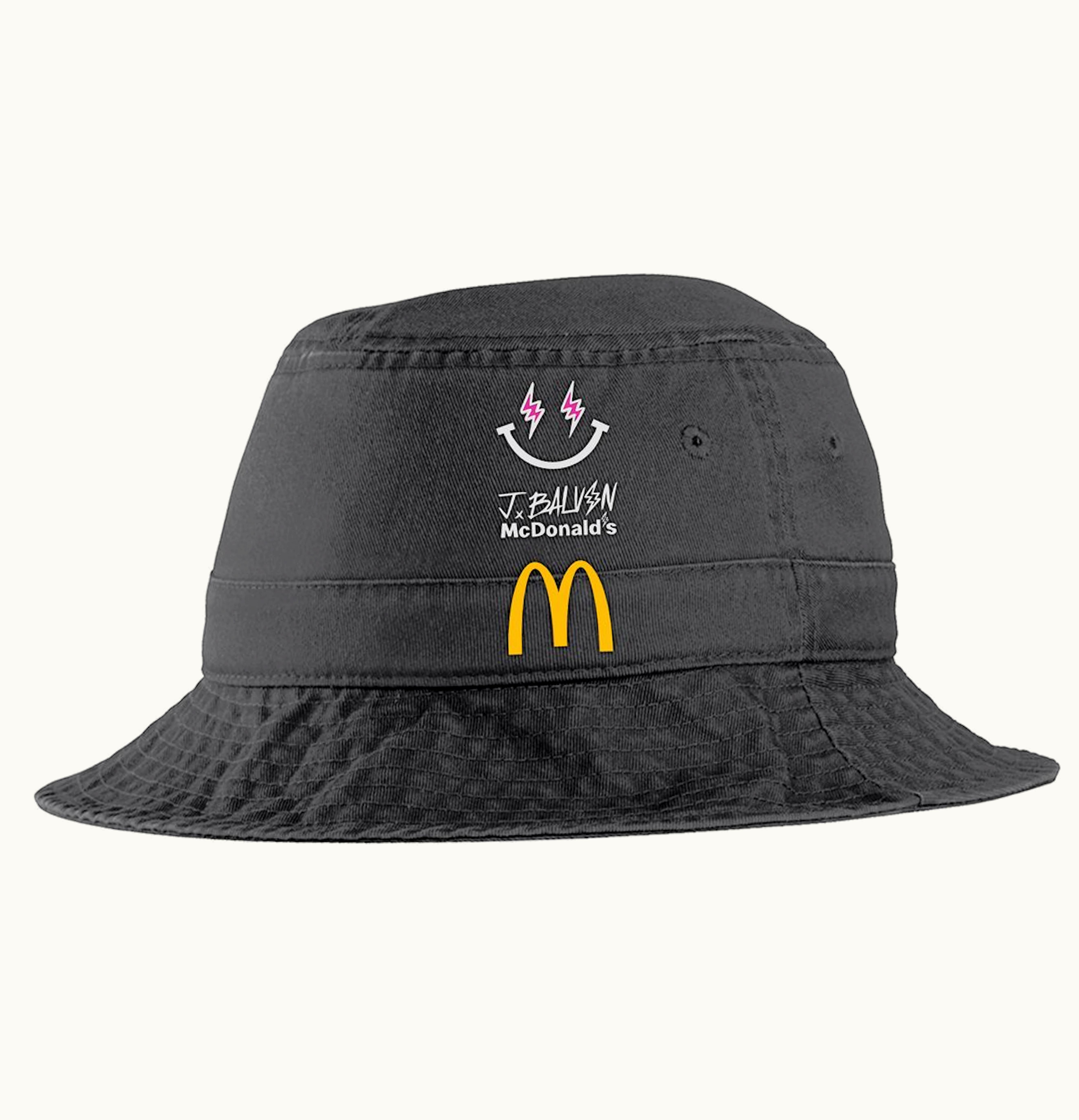 J Balvin J Balvin x McDonalds Logo Bucket Hat 1 Black