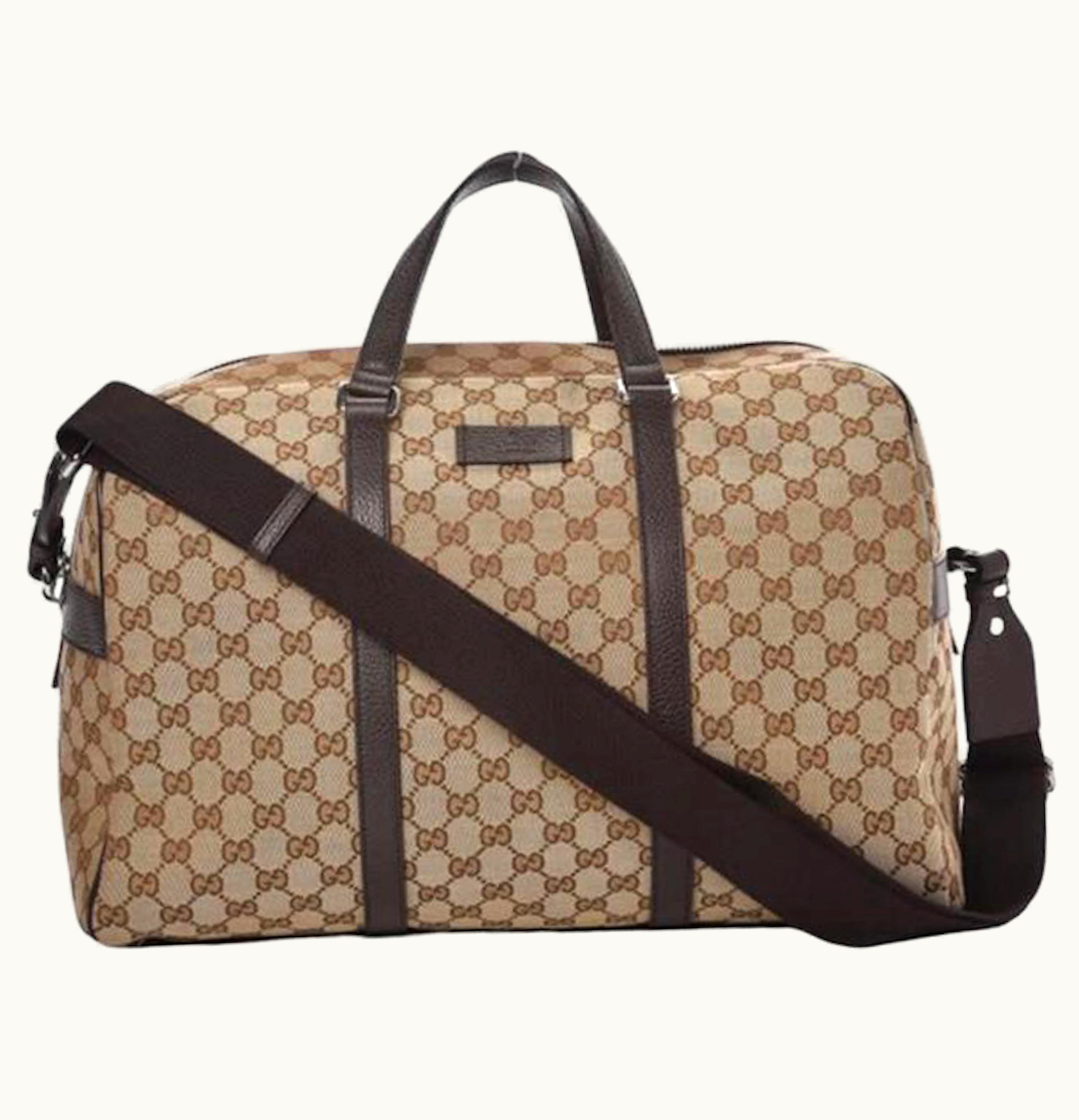Gucci Gucci Boston GG Duffle Bag Beige Ebony