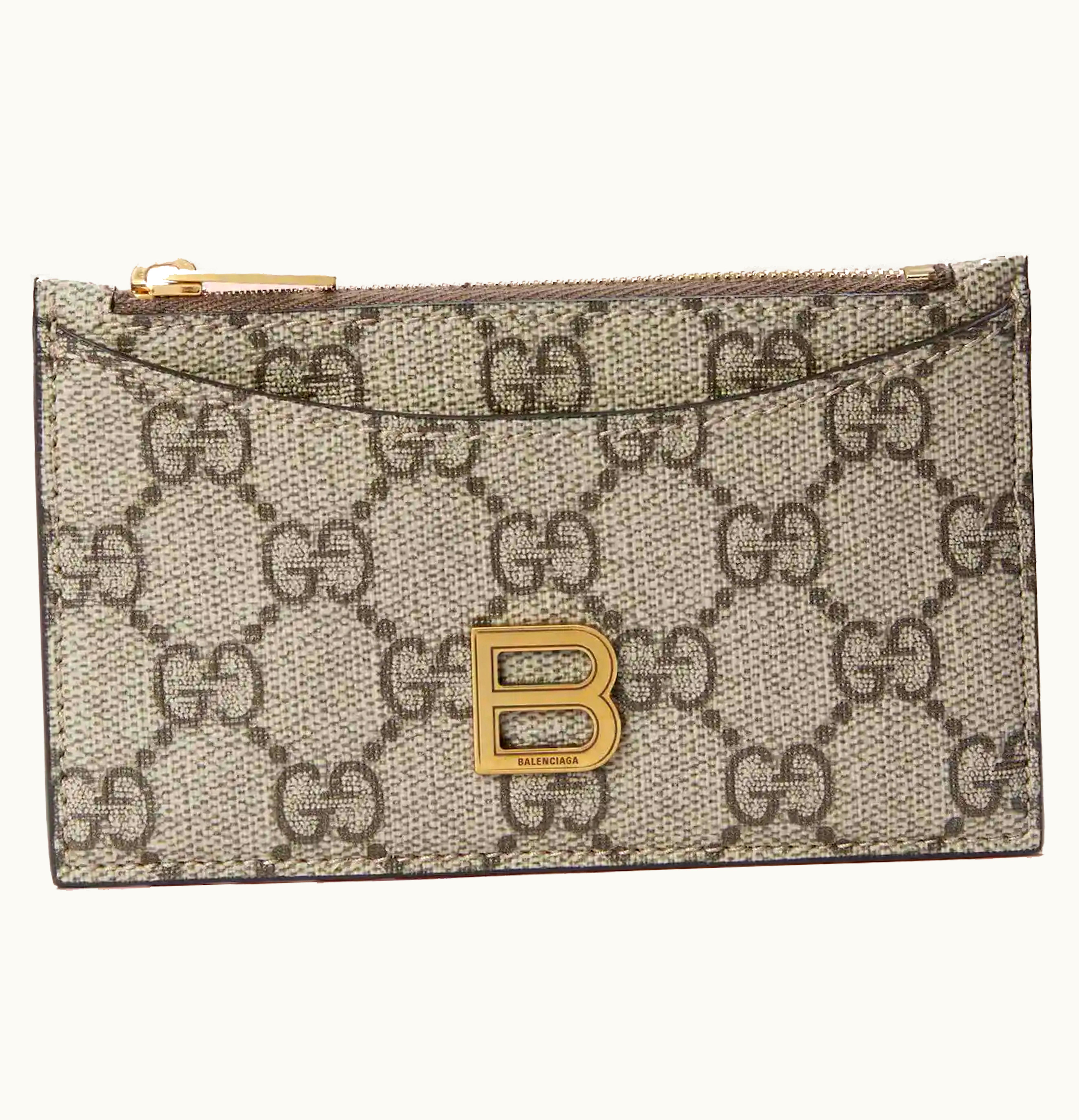 Gucci Gucci x Balenciaga The Hacker Project Zip Card Case Beige Ebony
