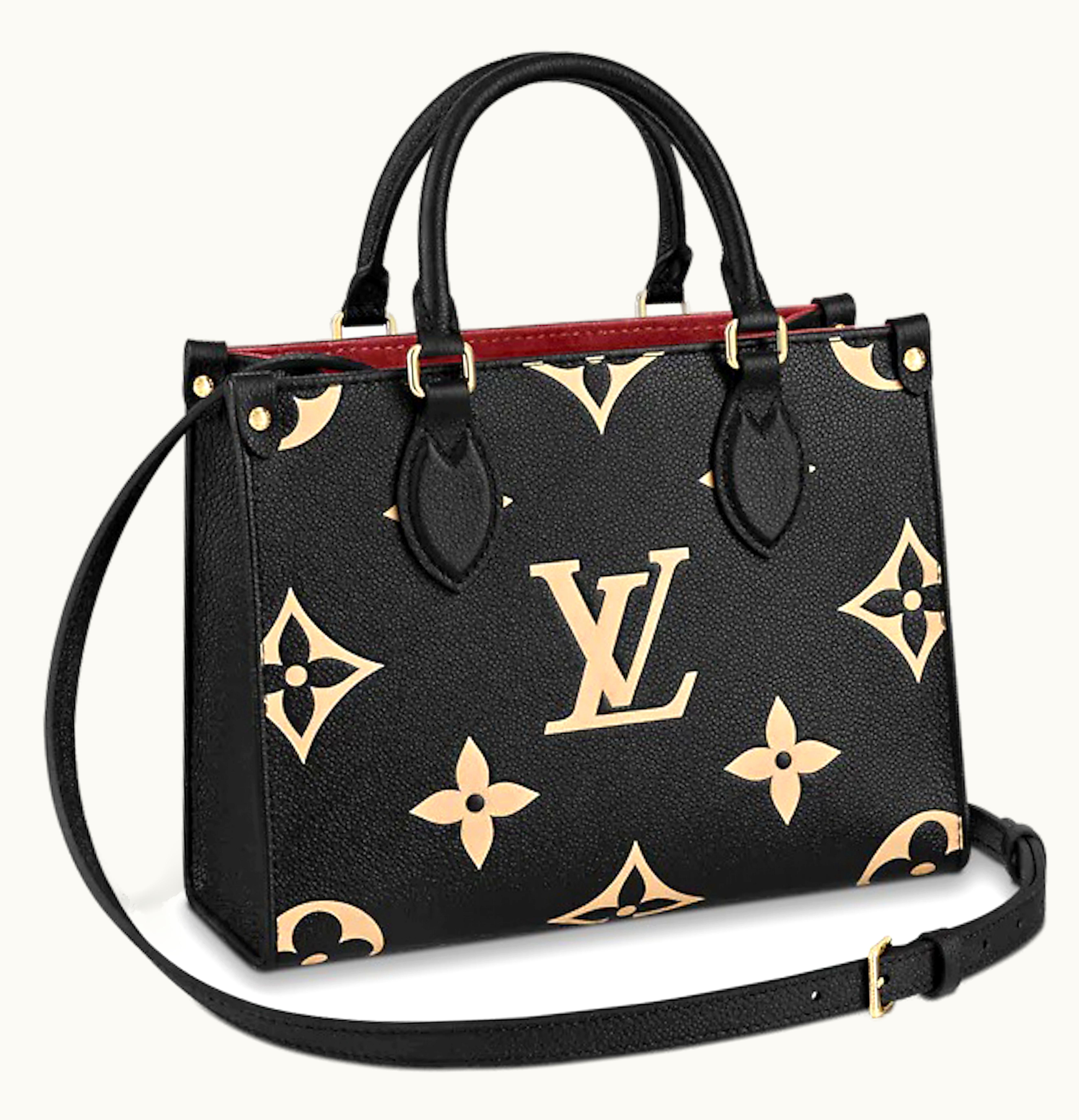 Louis Vuitton Louis Vuitton Onthego Monogram Empreinte PM Black Beige
