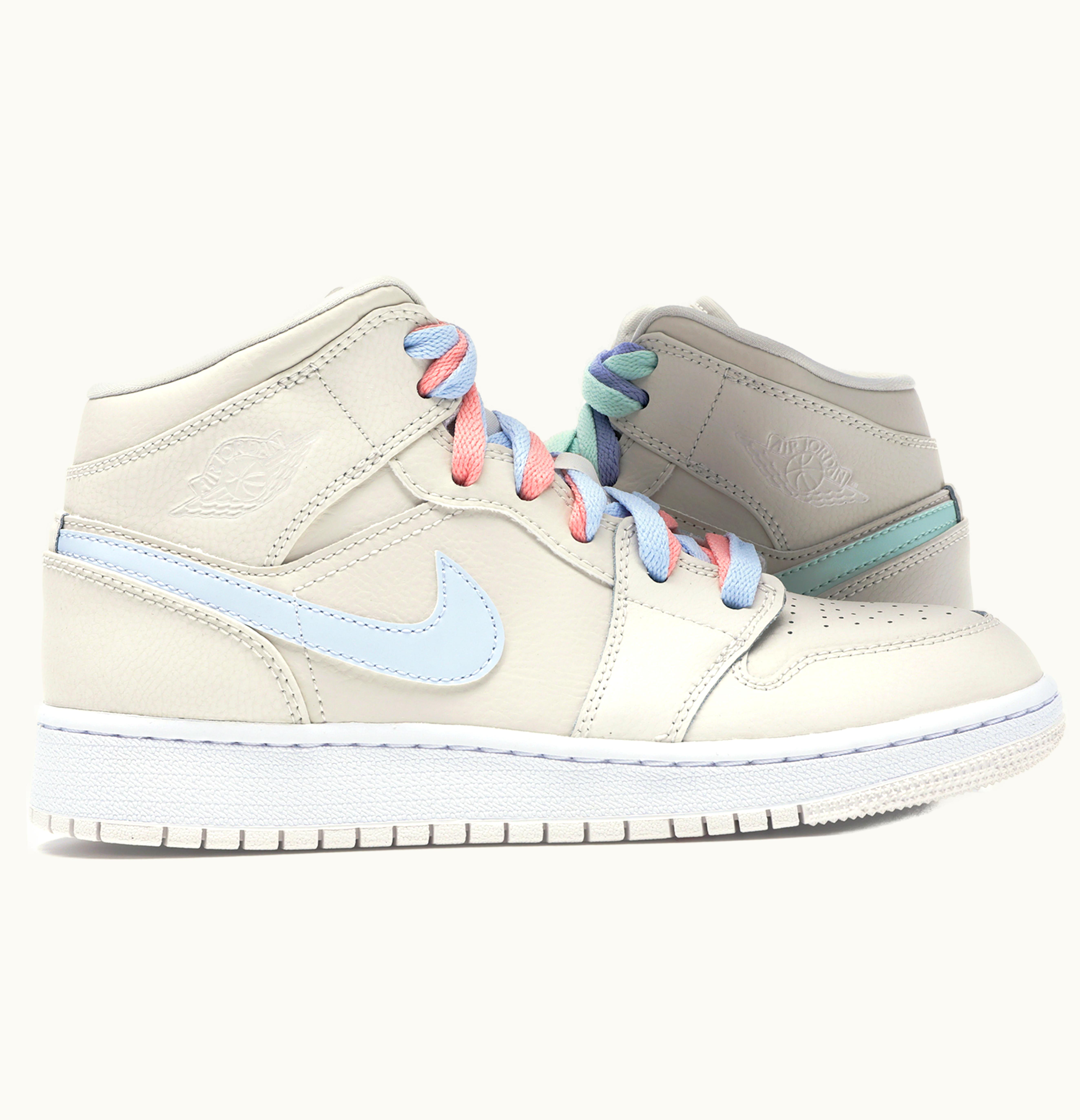 Jordan Air Jordan 1 Mid Multi Color Swoosh Phantom GS