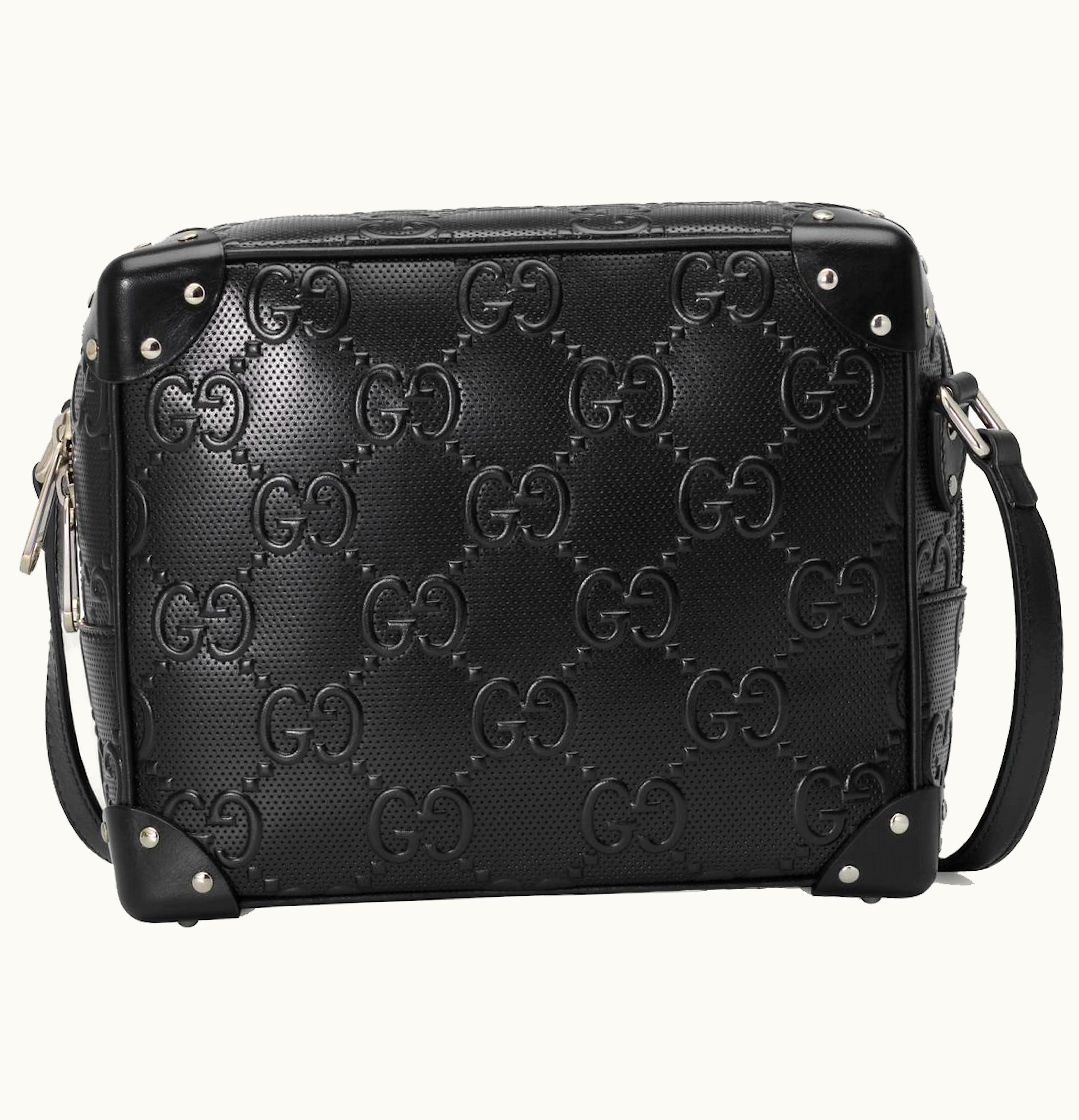 Gucci Gucci GG Embossed Shoulder Bag Black