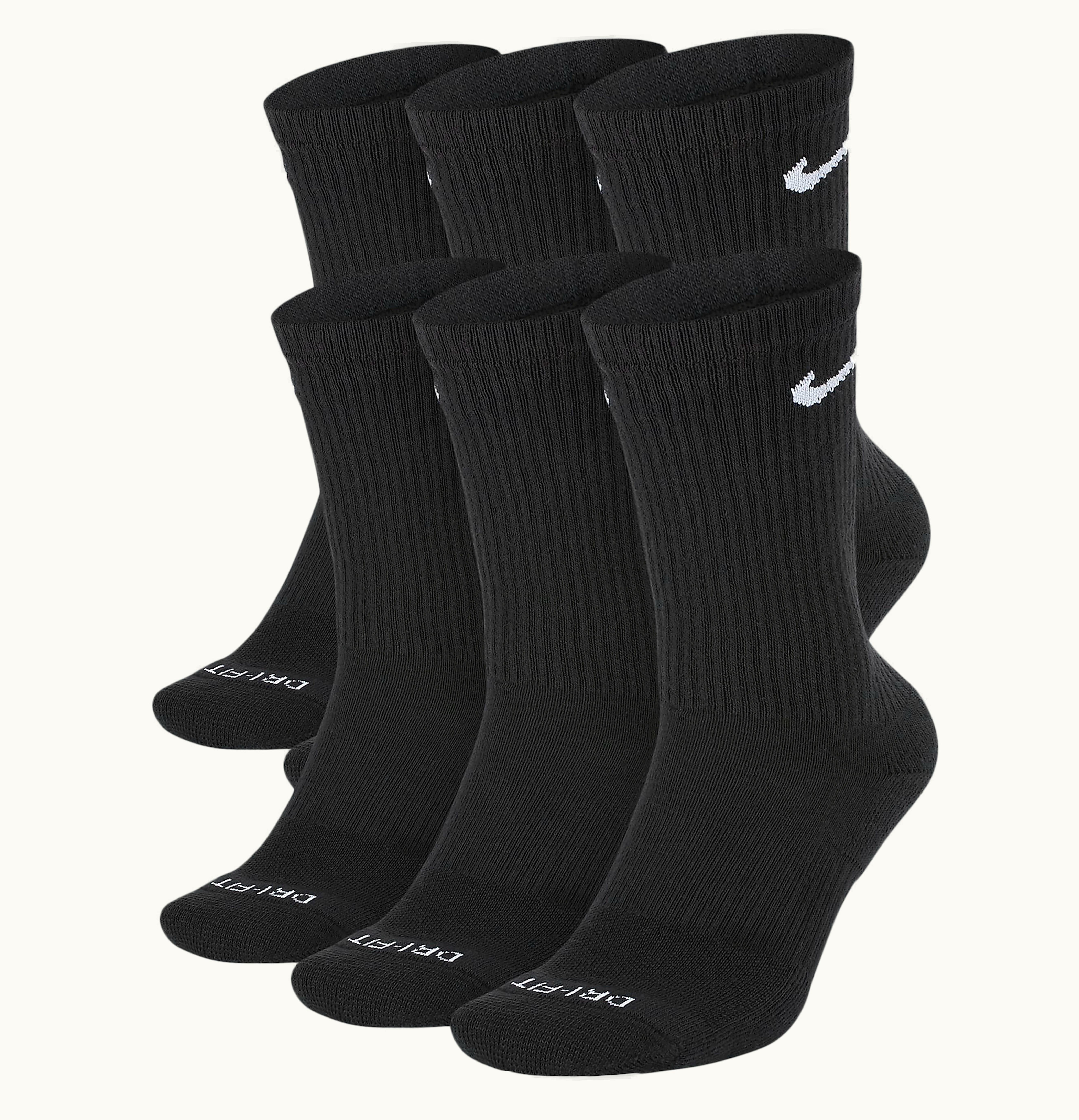 Nike Nike Everyday Plus Cushioned Crew Socks 6 Pairs Black