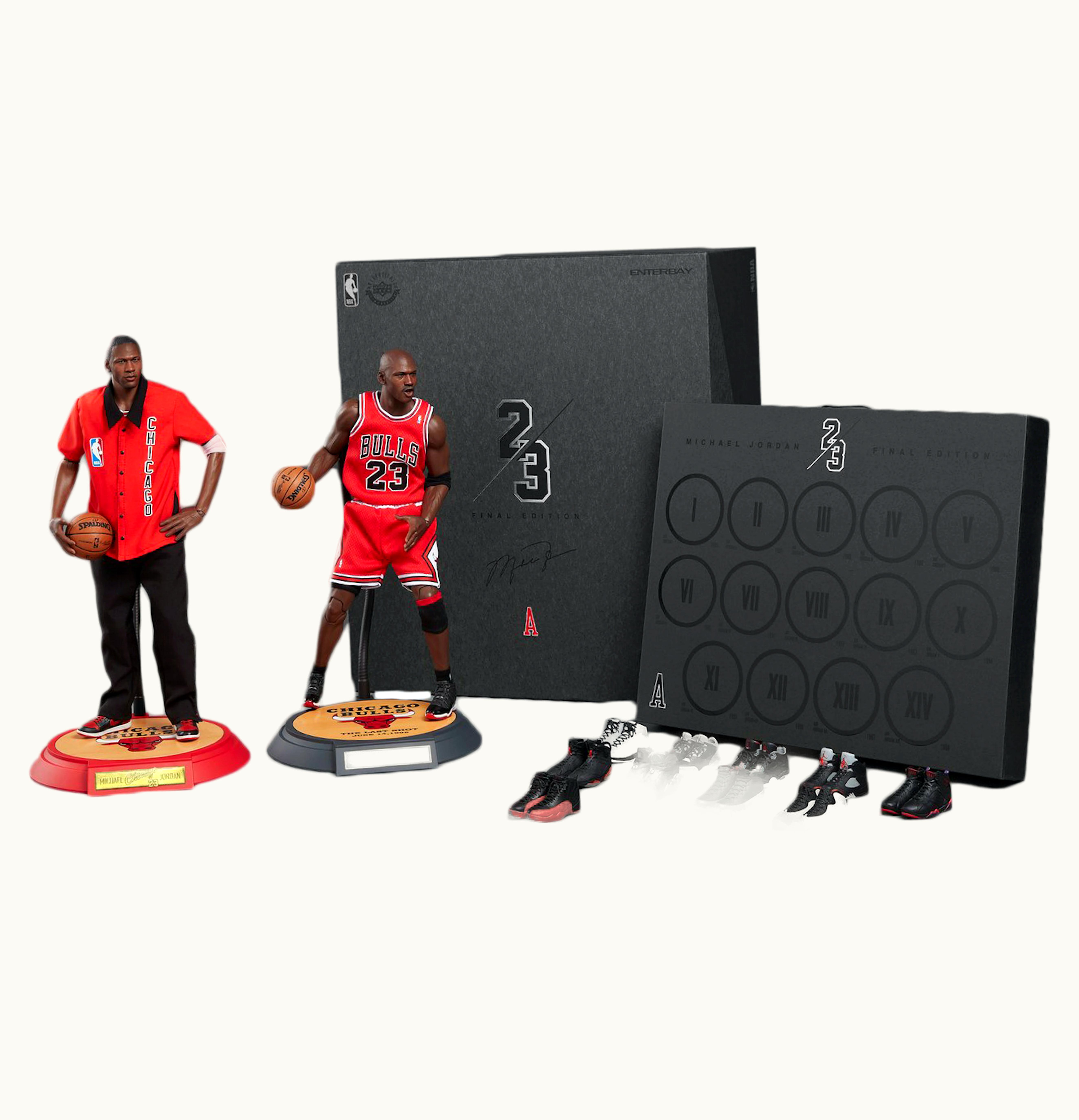 Enterbay Enterbay NBA Final Edition Michael Jordan Chicago Bulls Away 1 6 2 Figure Set