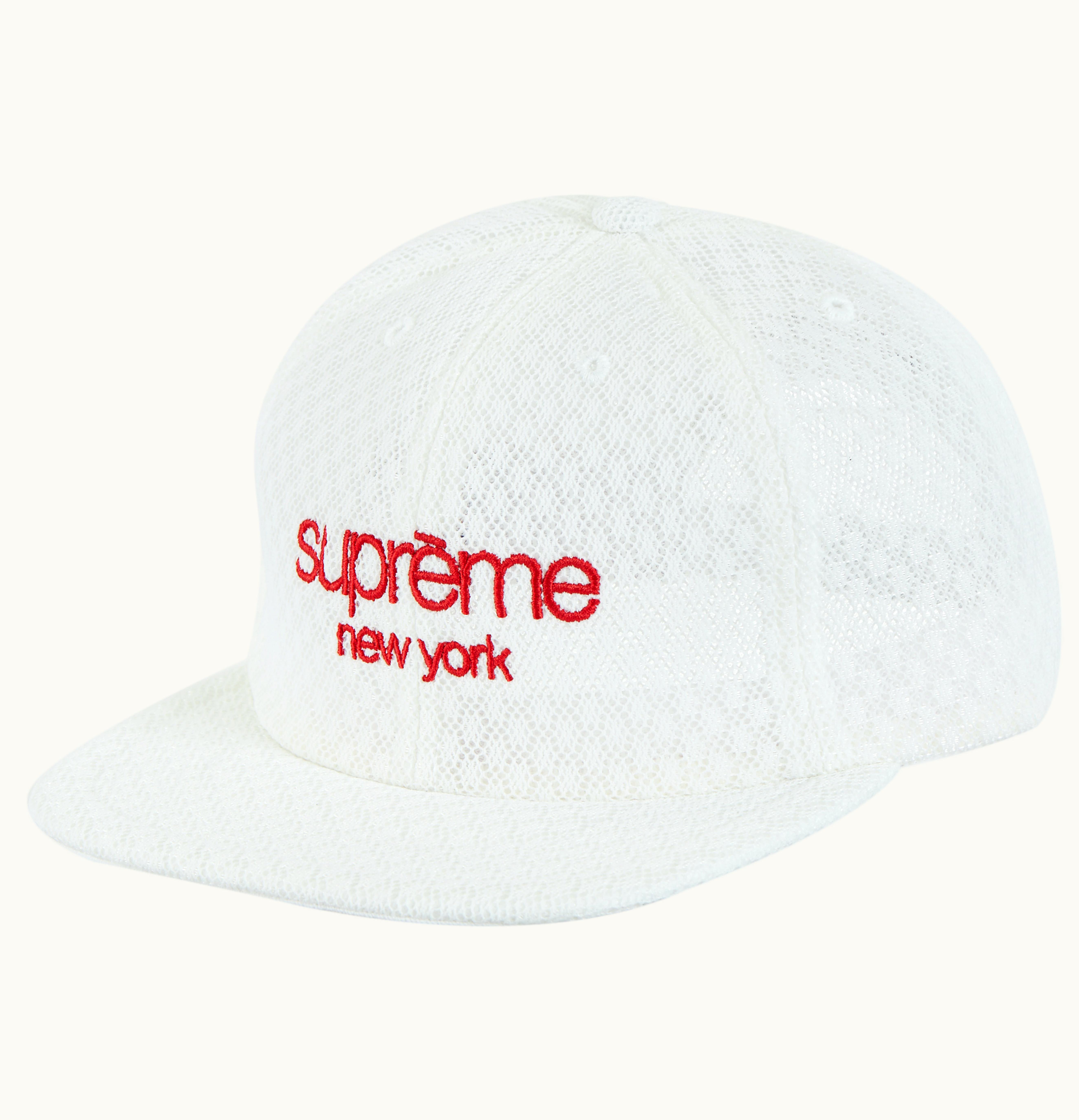 Supreme Supreme Classic Logo Air Mesh 6 Panel White