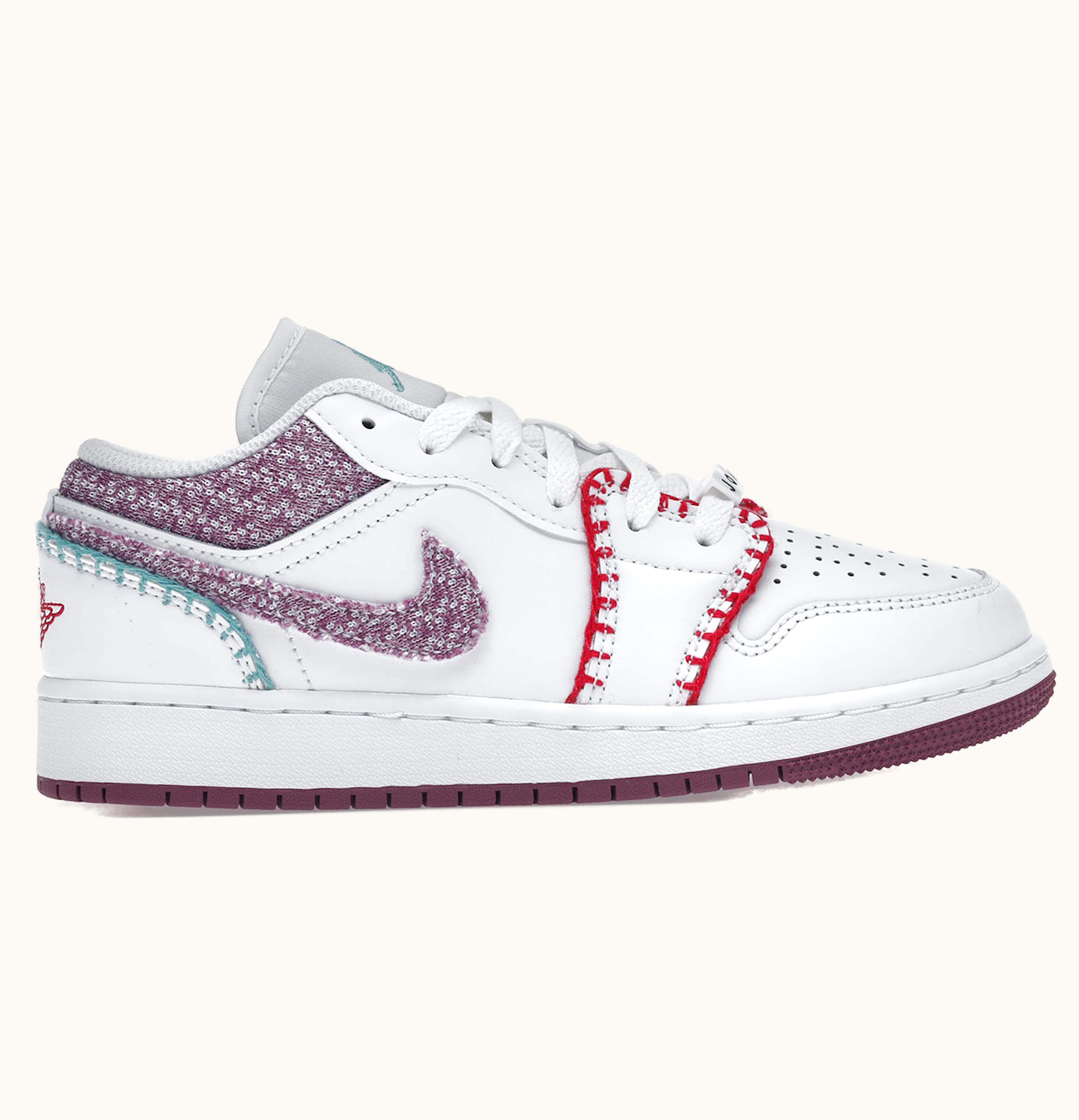 Jordan Air Jordan 1 Low White Light Bordeuax GS