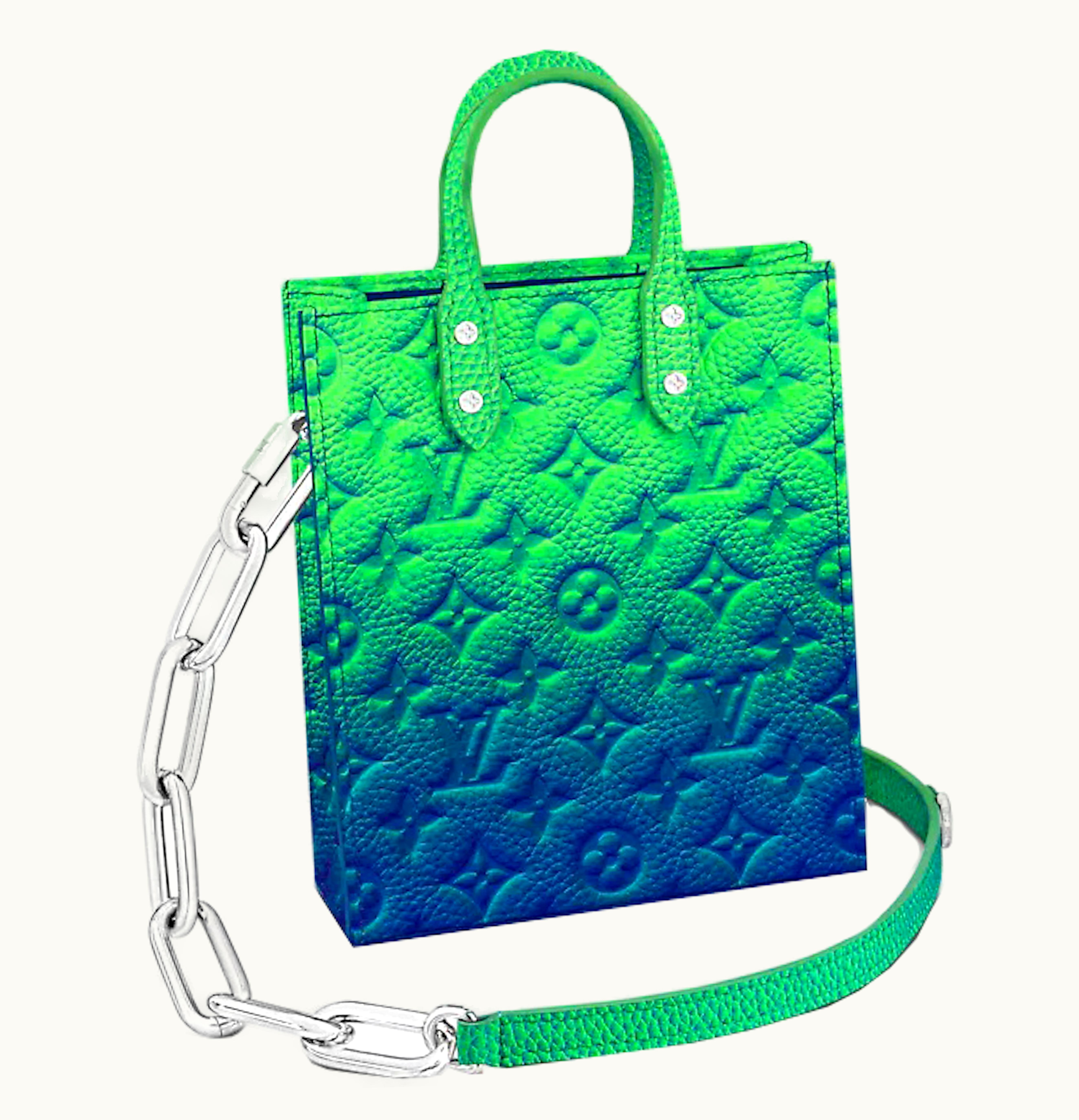 Louis Vuitton Louis Vuitton Sac Plat XS Taurillon Illusion Blue Green