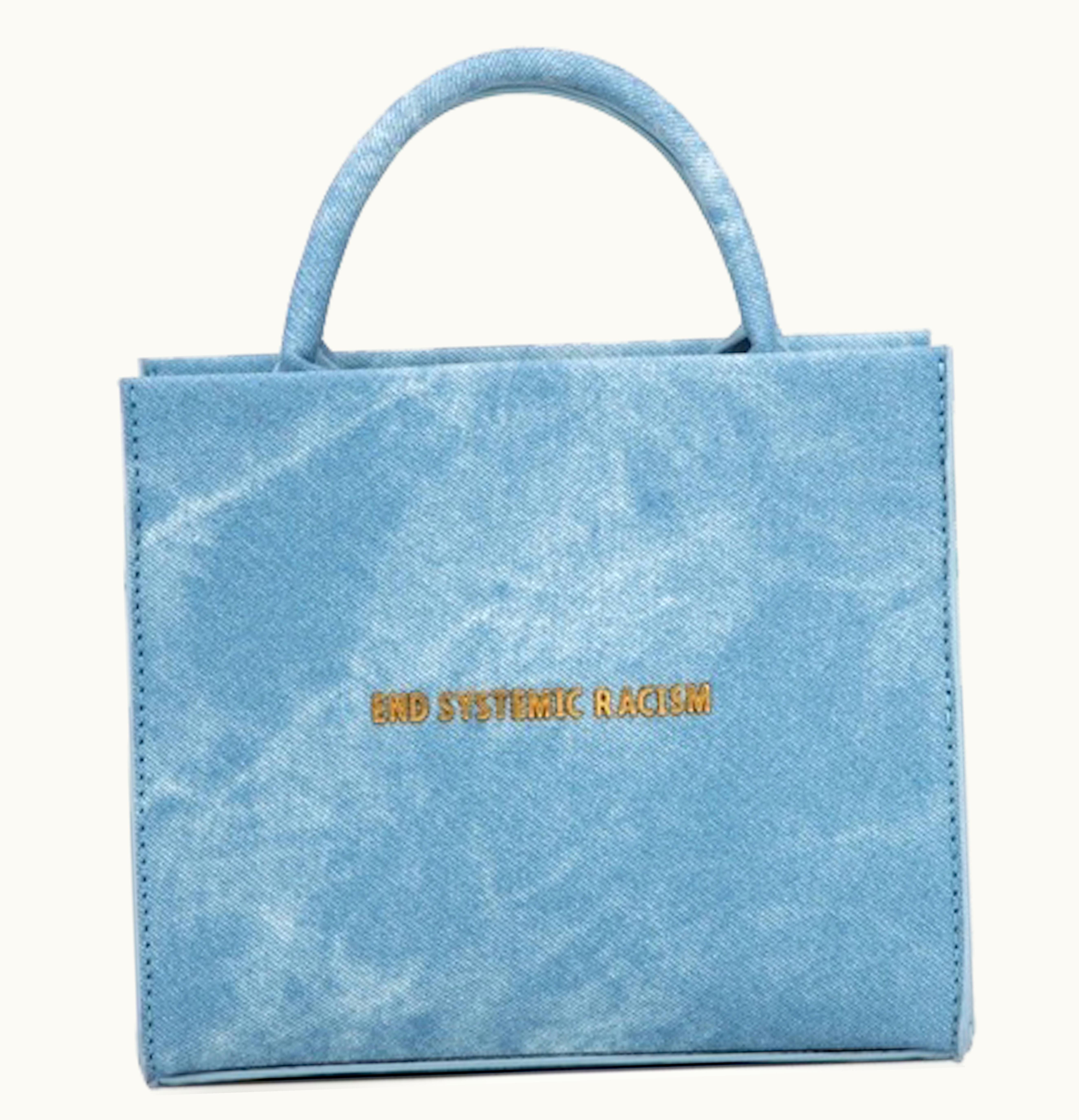 Brandon Blackwood Brandon Blackwood ESR End Systemic Racism Wax Denim Tote Blue