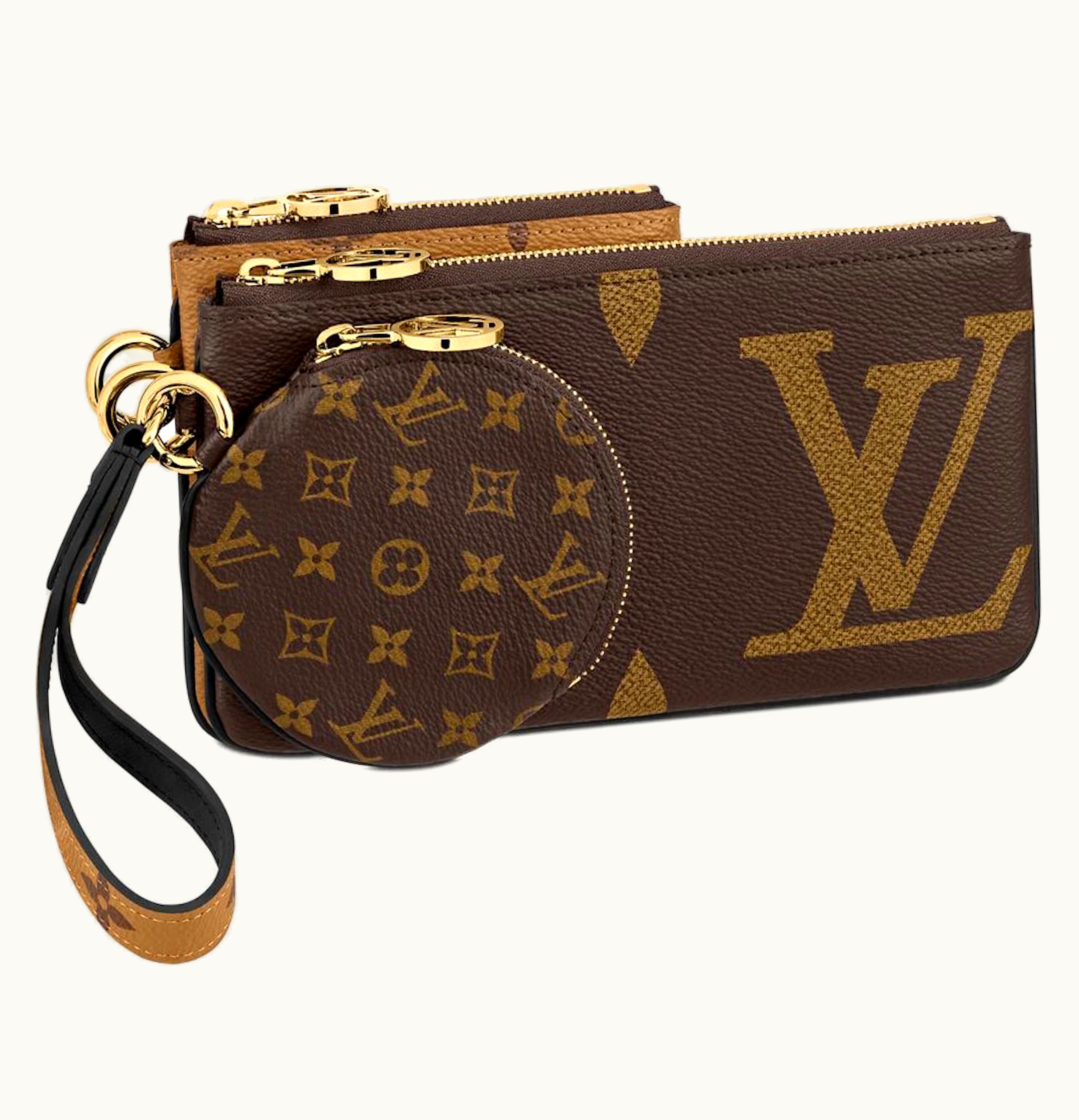Louis Vuitton Louis Vuitton Trio Pouch Monogram Giant Reverse Mini Brown