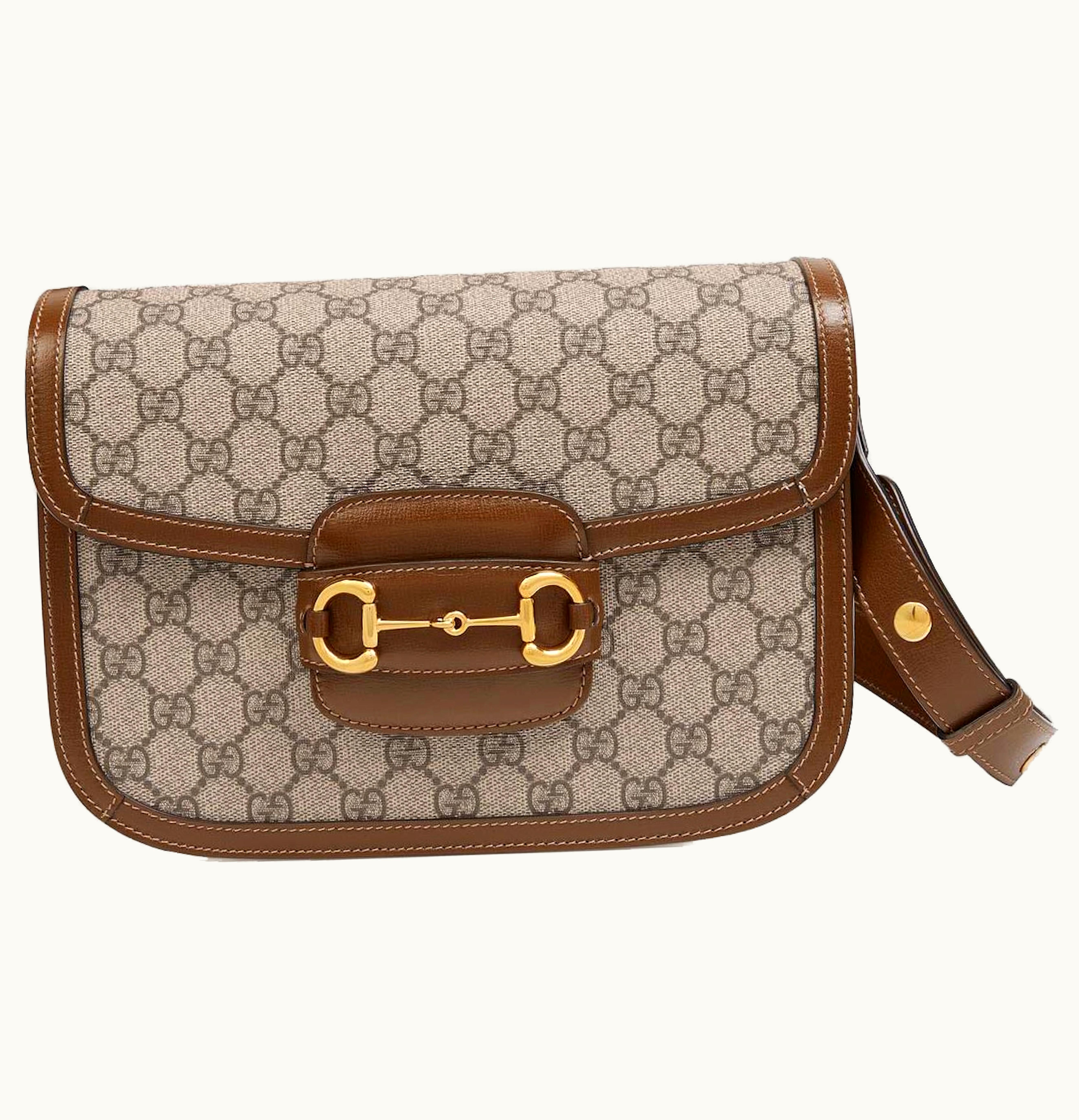 Gucci Gucci 1955 Horsebit Shoulder Bag Small Beige Brown