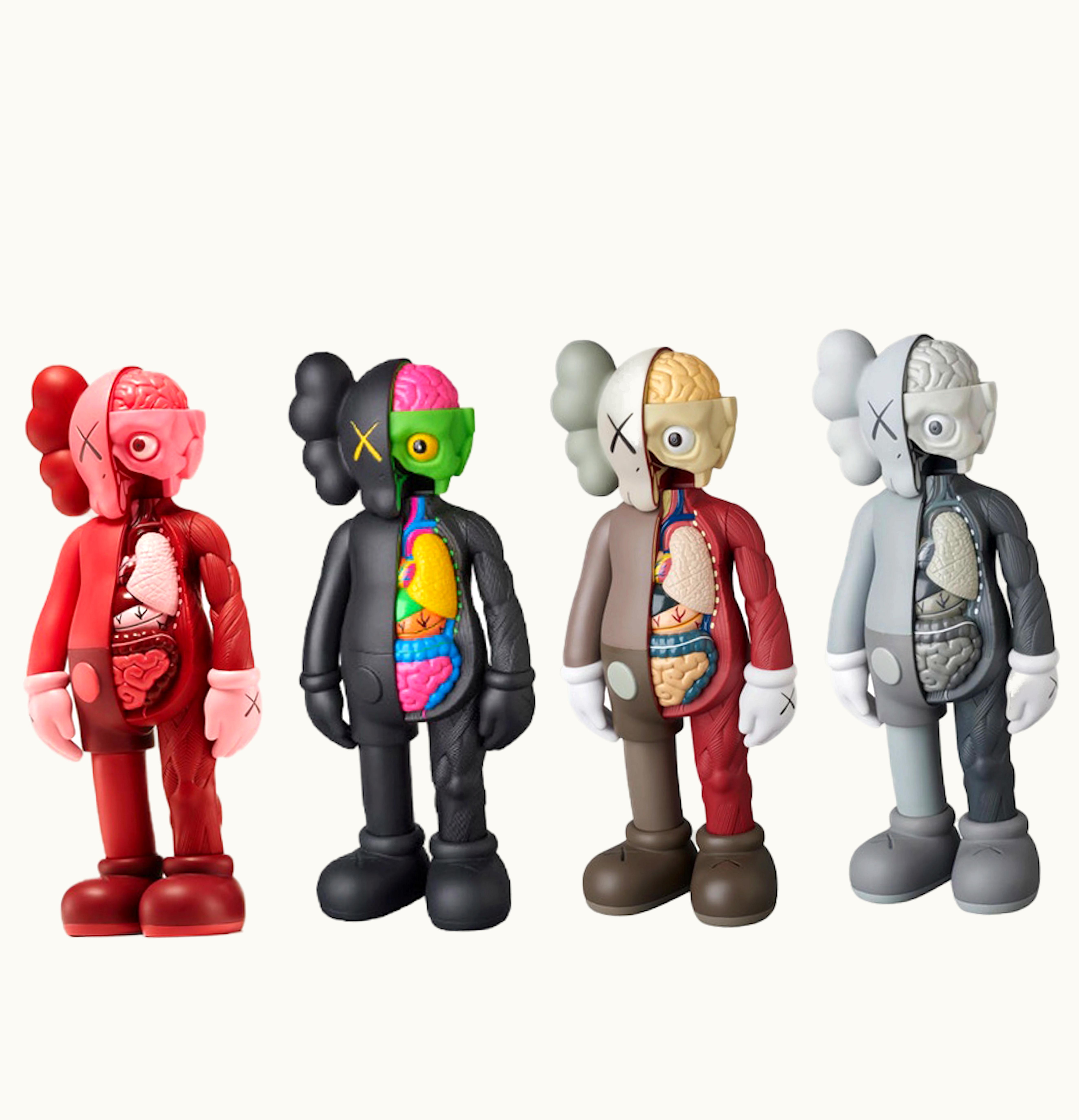 KAWS KAWS Companion Flayed Open Edition Vinyl Figure Black Blush Brown Grey Set