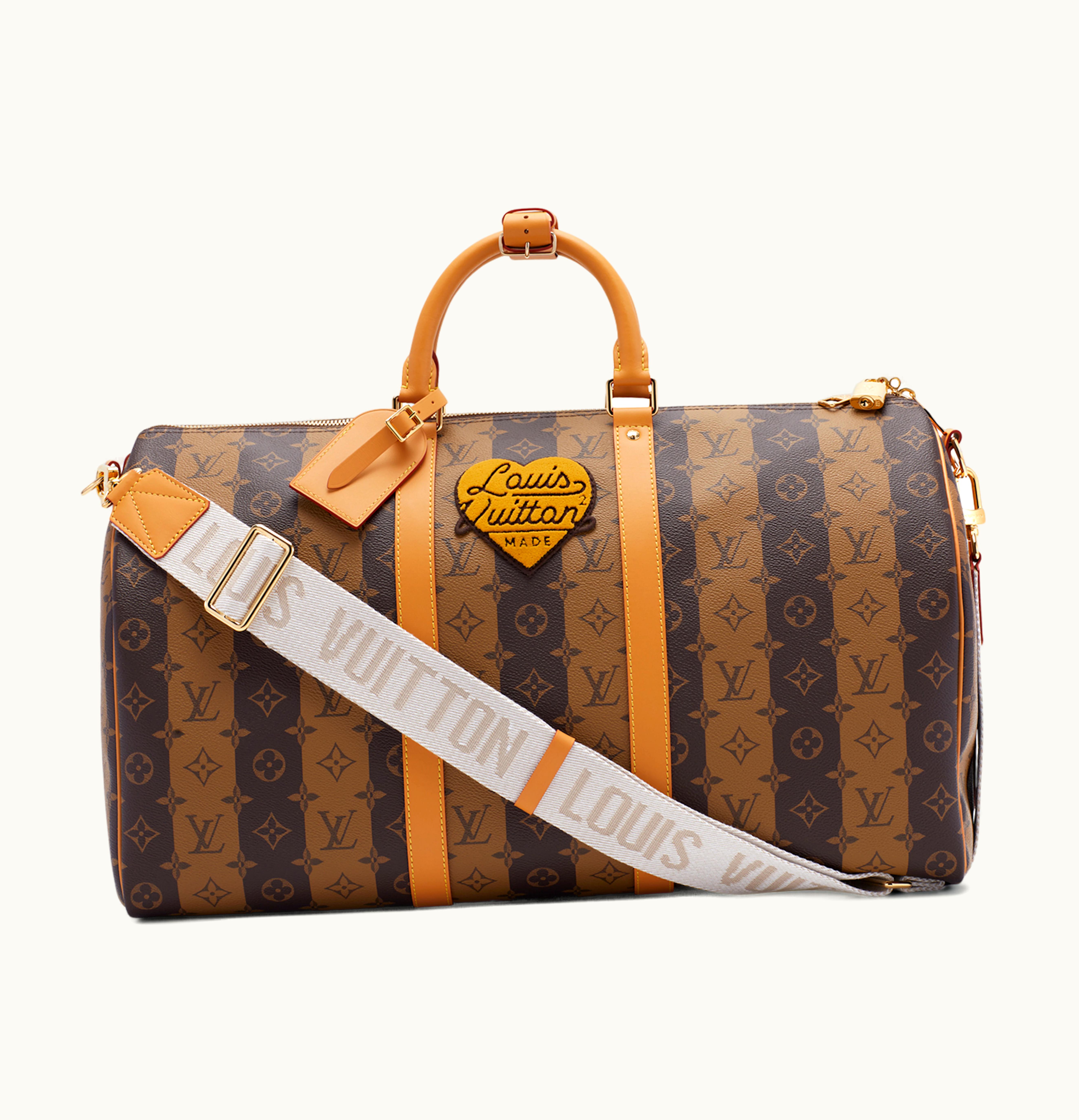 Louis Vuitton Louis Vuitton Keepall Bandouliere x Nigo 50 Monogram Stripes Brown