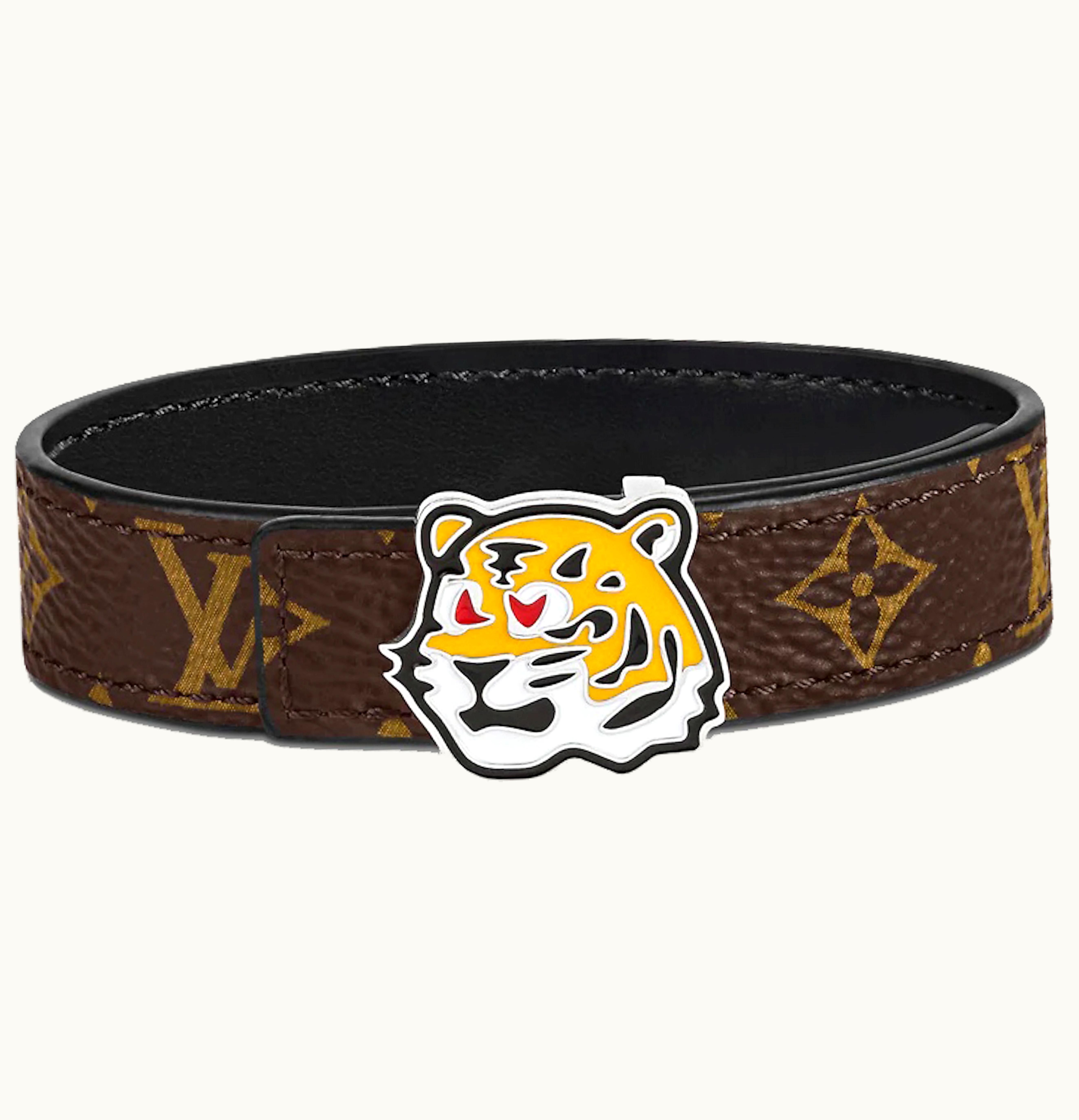 Louis Vuitton Louis Vuitton x Nigo LV Tiger 14mm Reversible Bracelet Brown