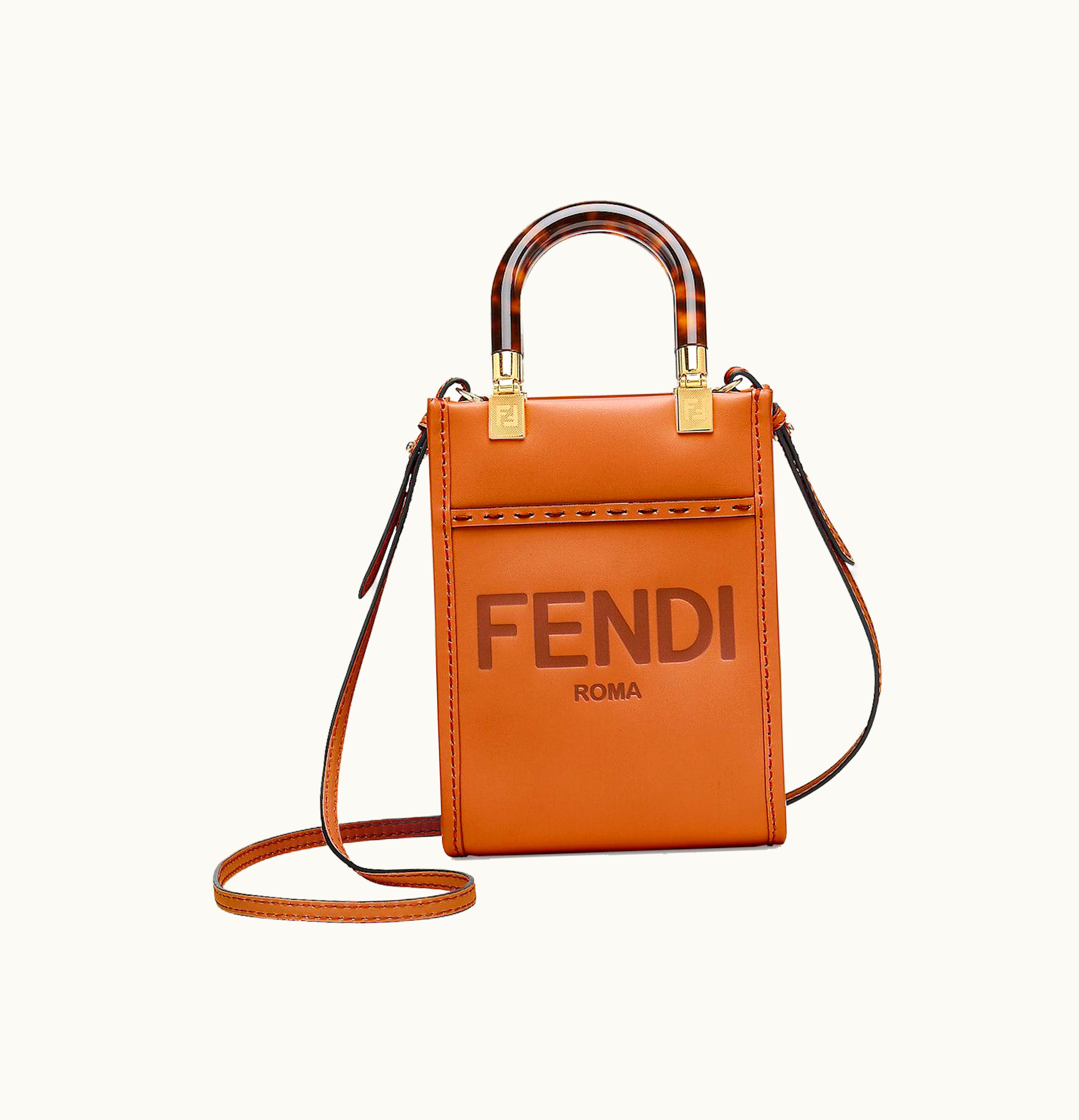Fendi Fendi Mini Sunshine Shopper Dark Brown