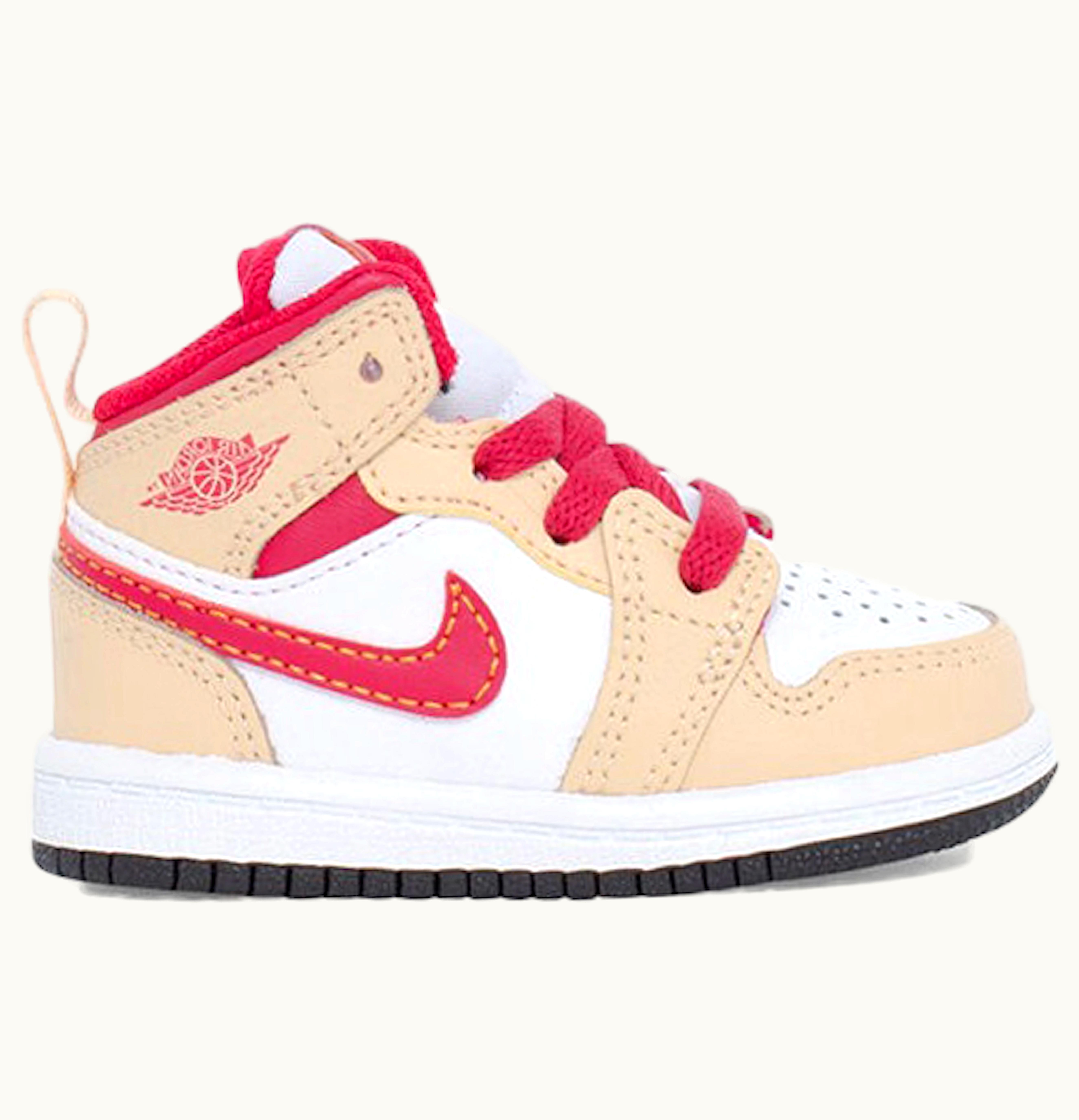 Jordan Air Jordan 1 Mid Beige Red TD