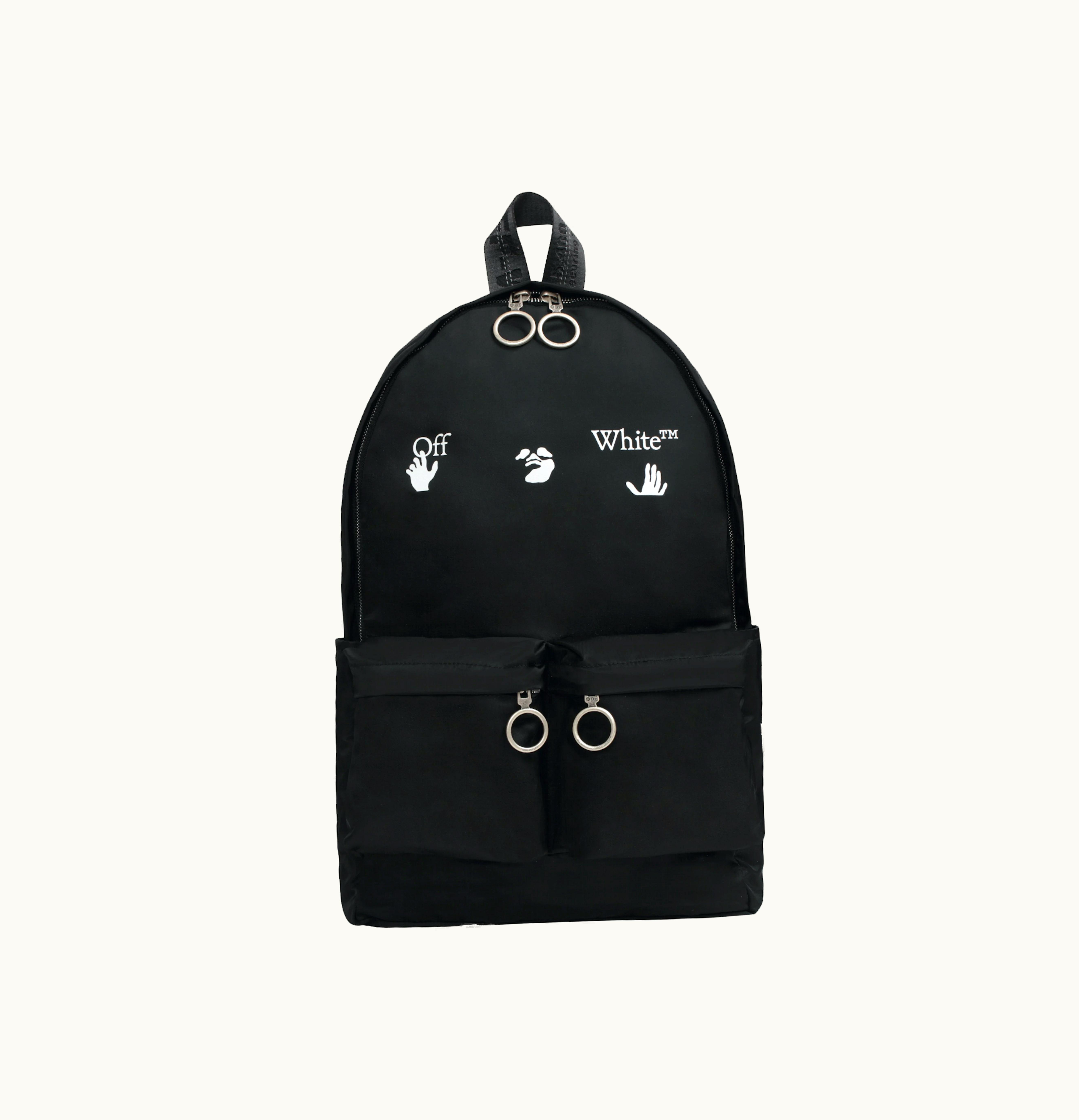 OFF-WHITE OFF WHITE Logo Backpack Black White