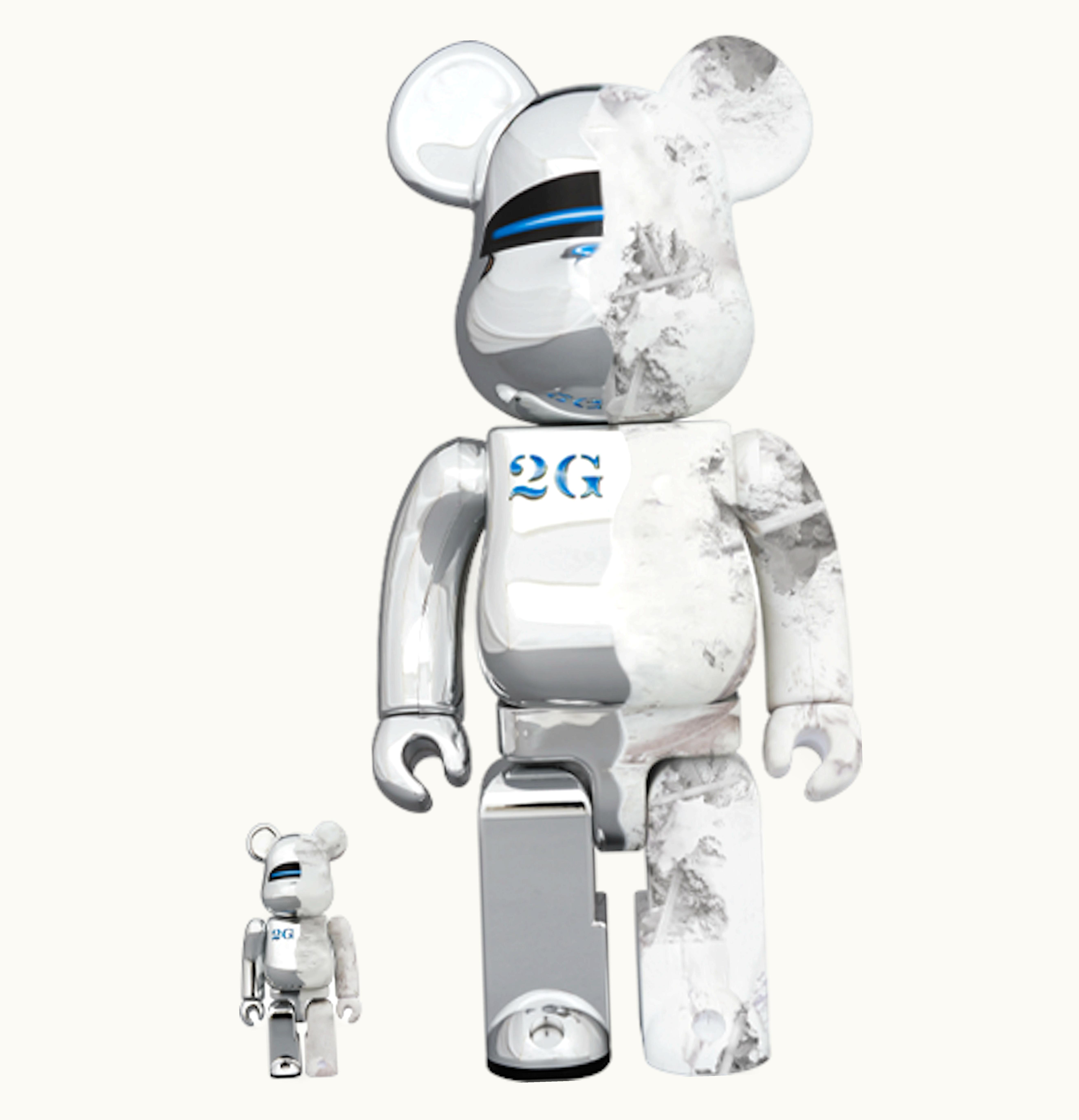 Bearbrick Bearbrick SORAYAMA x Daniel Arsham 100 400 Set Silver