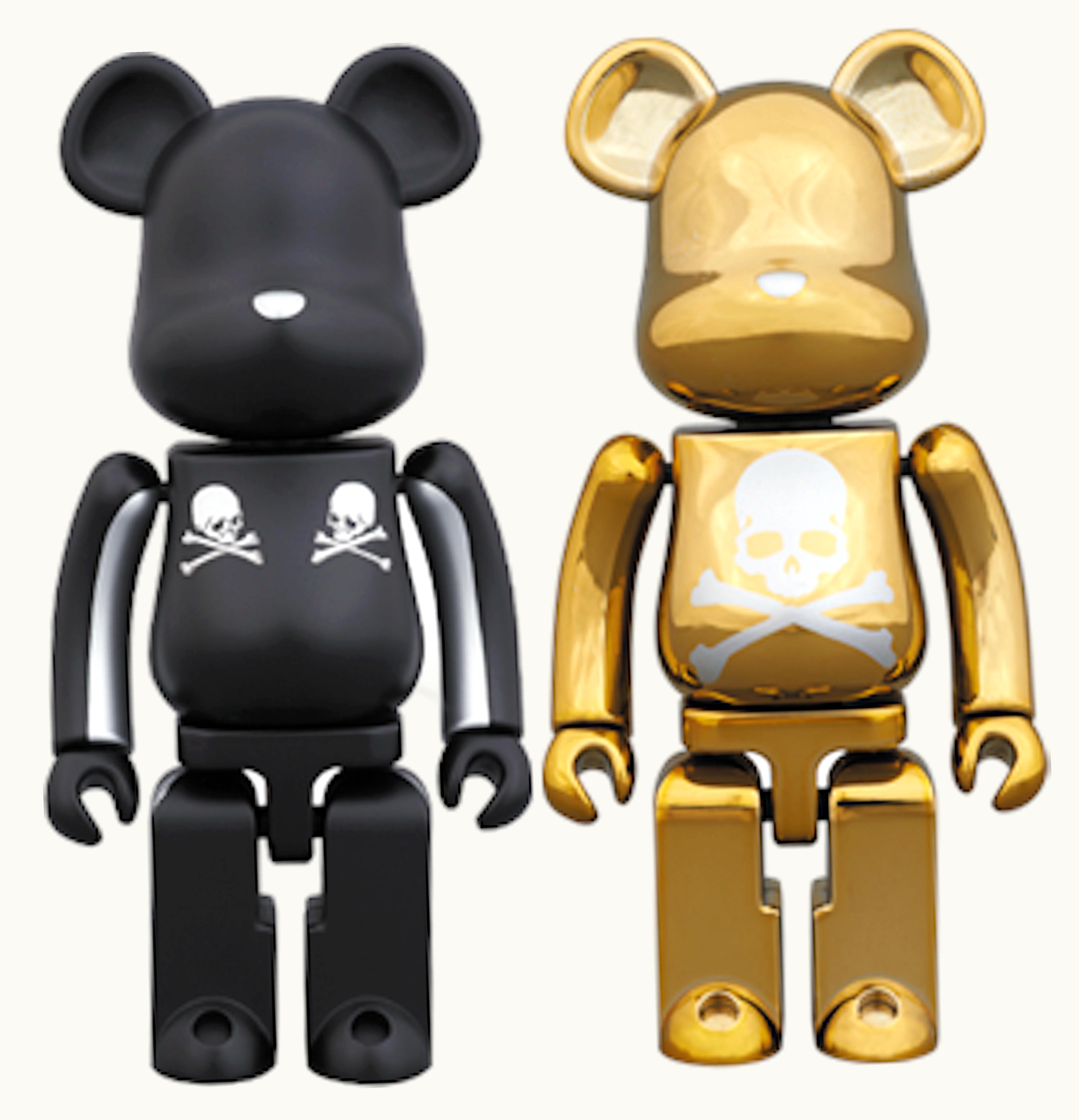 Bearbrick Bearbrick Superalloy Mastermind Japan 2 Pack Silver Stripe Chrome Gold 200 Multi