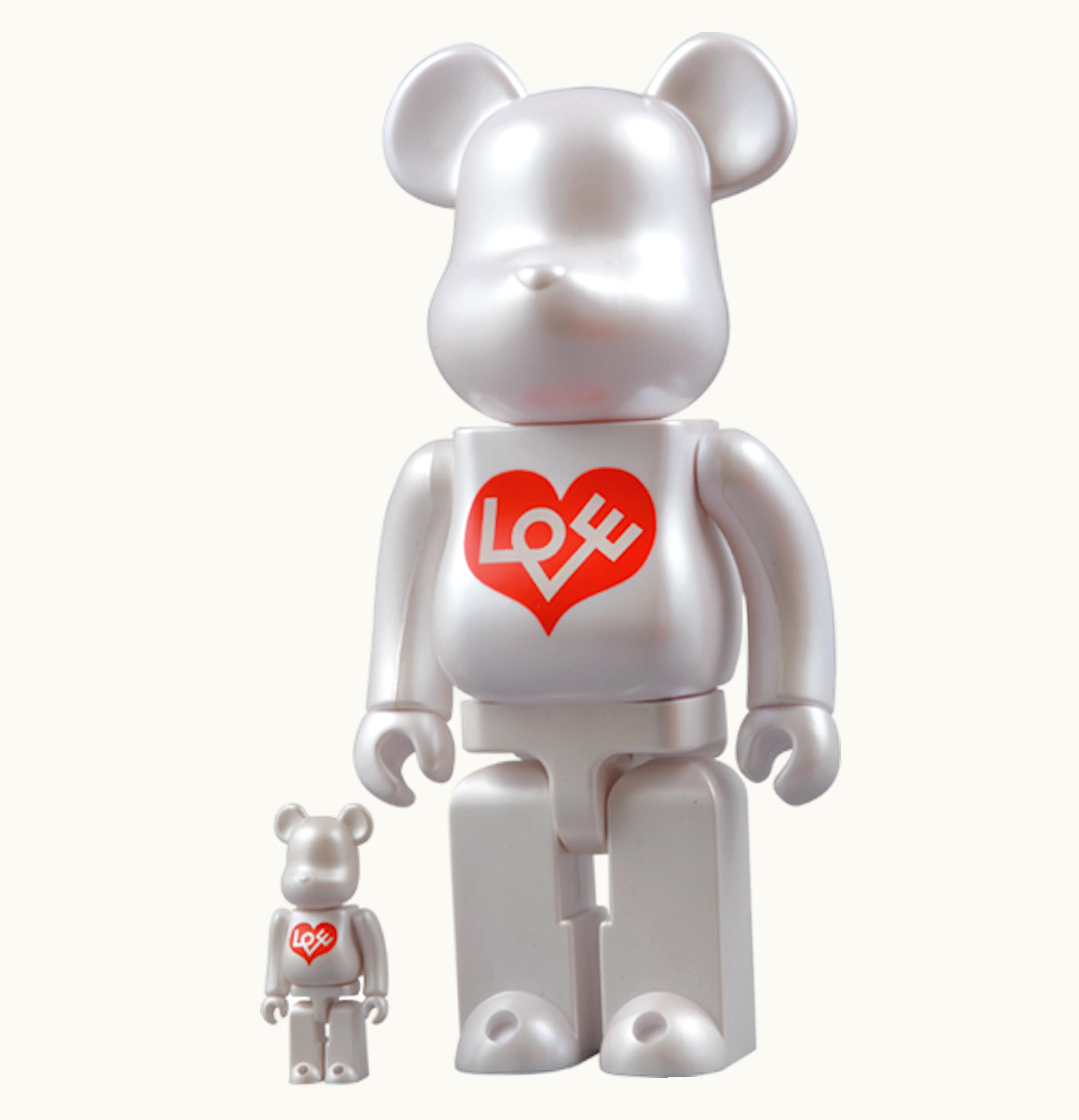 Bearbrick Bearbrick Love Heart 100 400 Set Silver