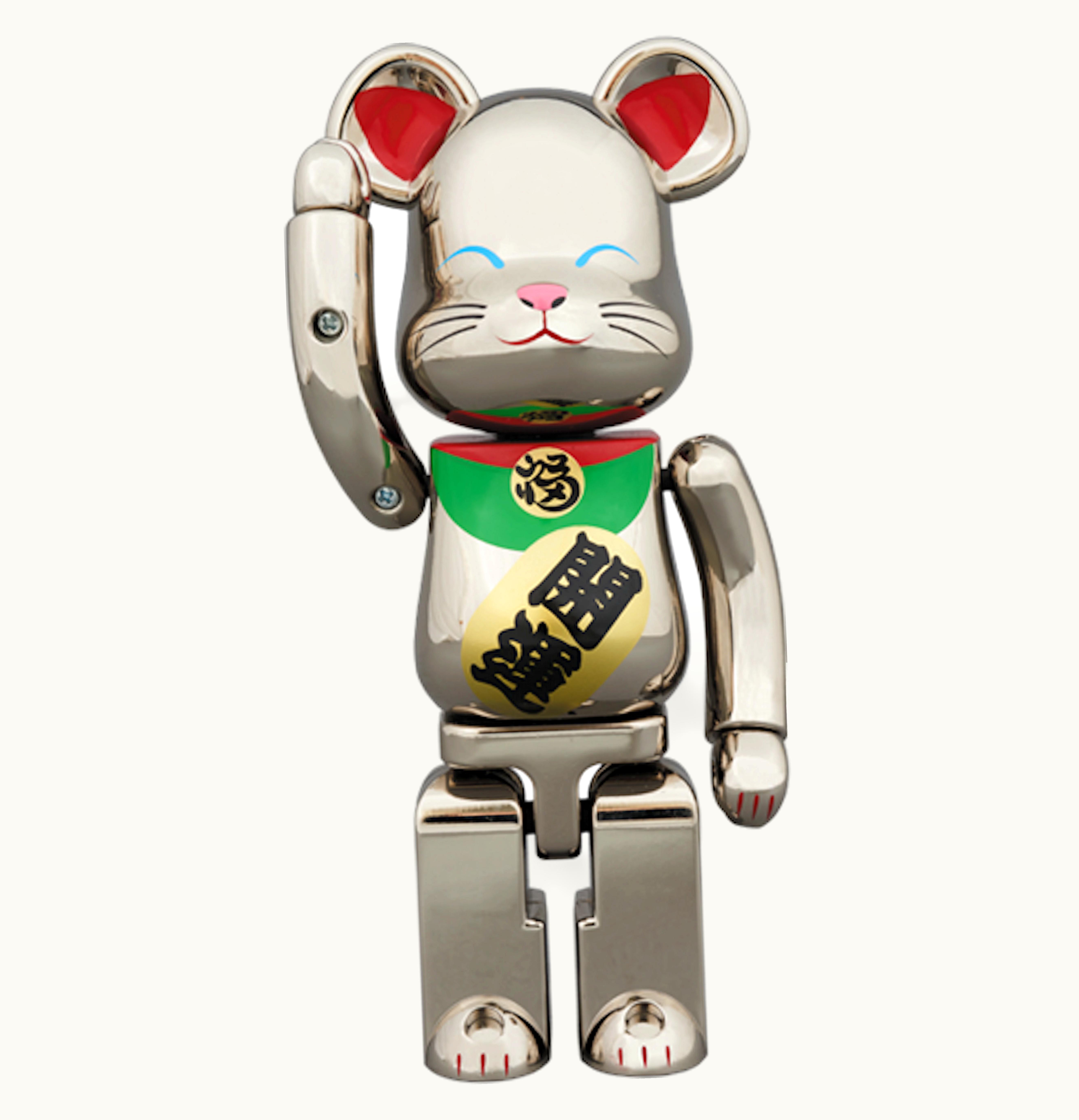 Bearbrick Bearbrick Chogokin Maneki Neko 200 Silver Plated