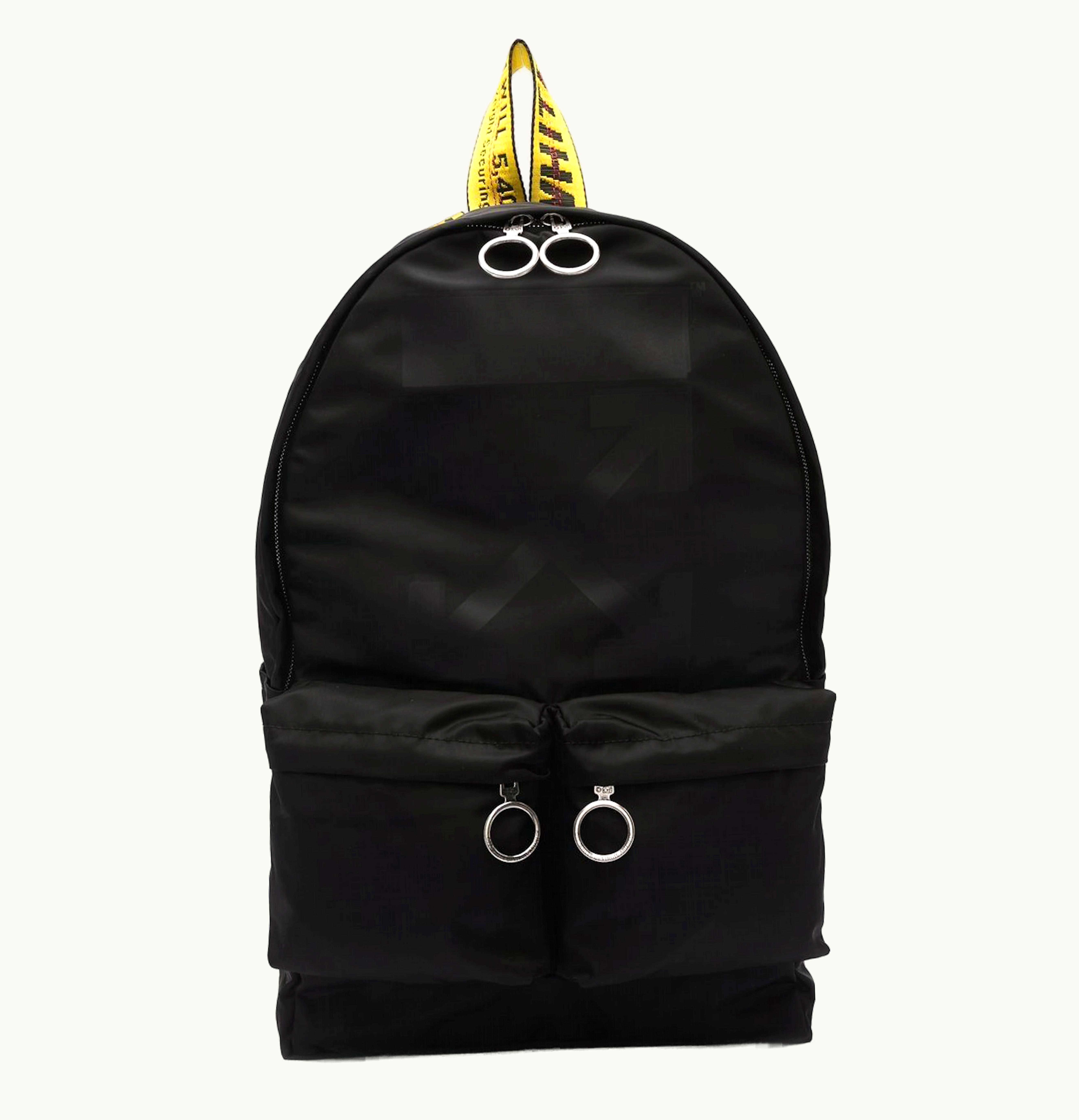 OFF-WHITE OFF WHITE Rubber Arrows Backpack Black Yellow
