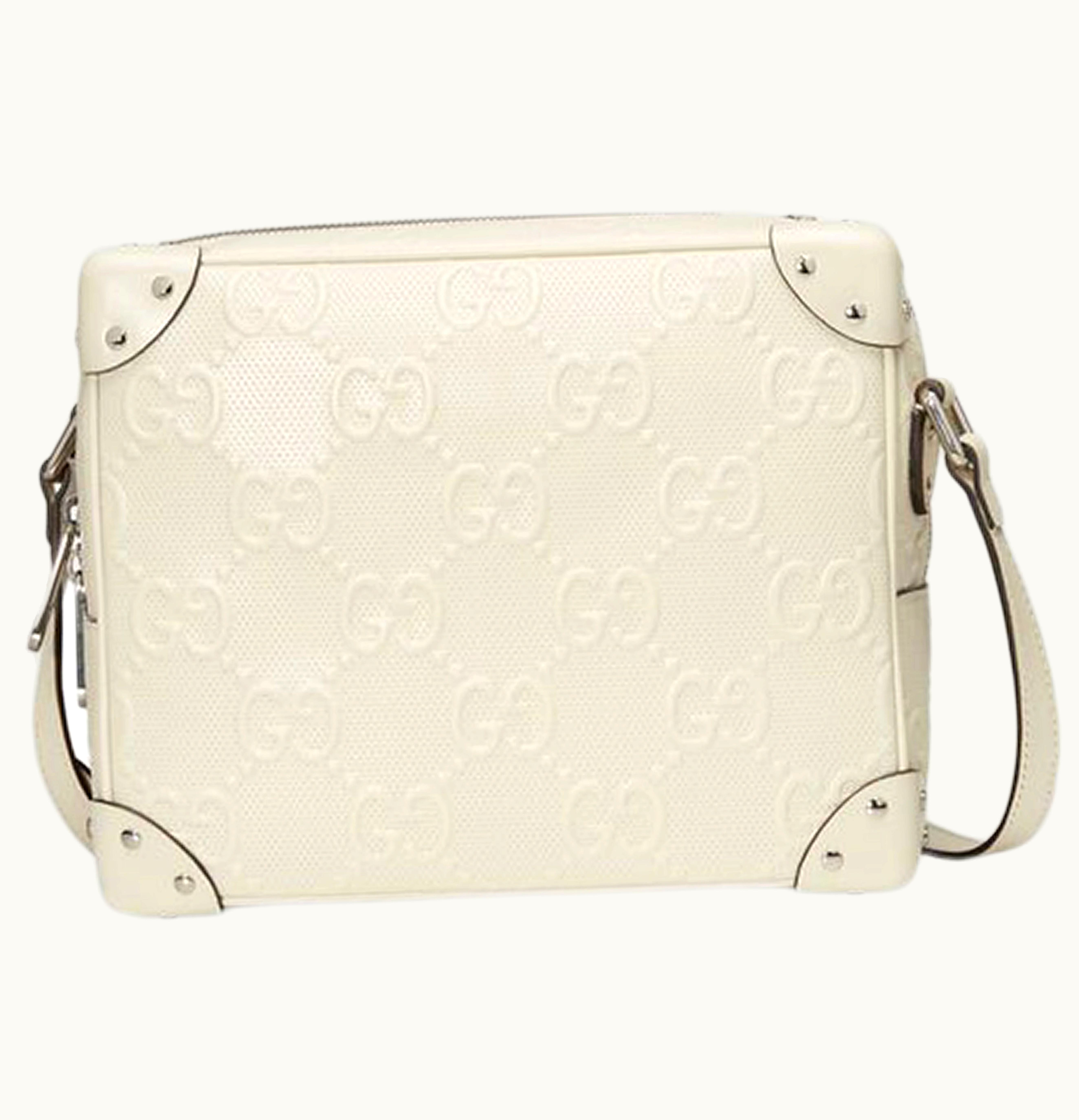 Gucci Gucci GG Embossed Shoulder Bag White