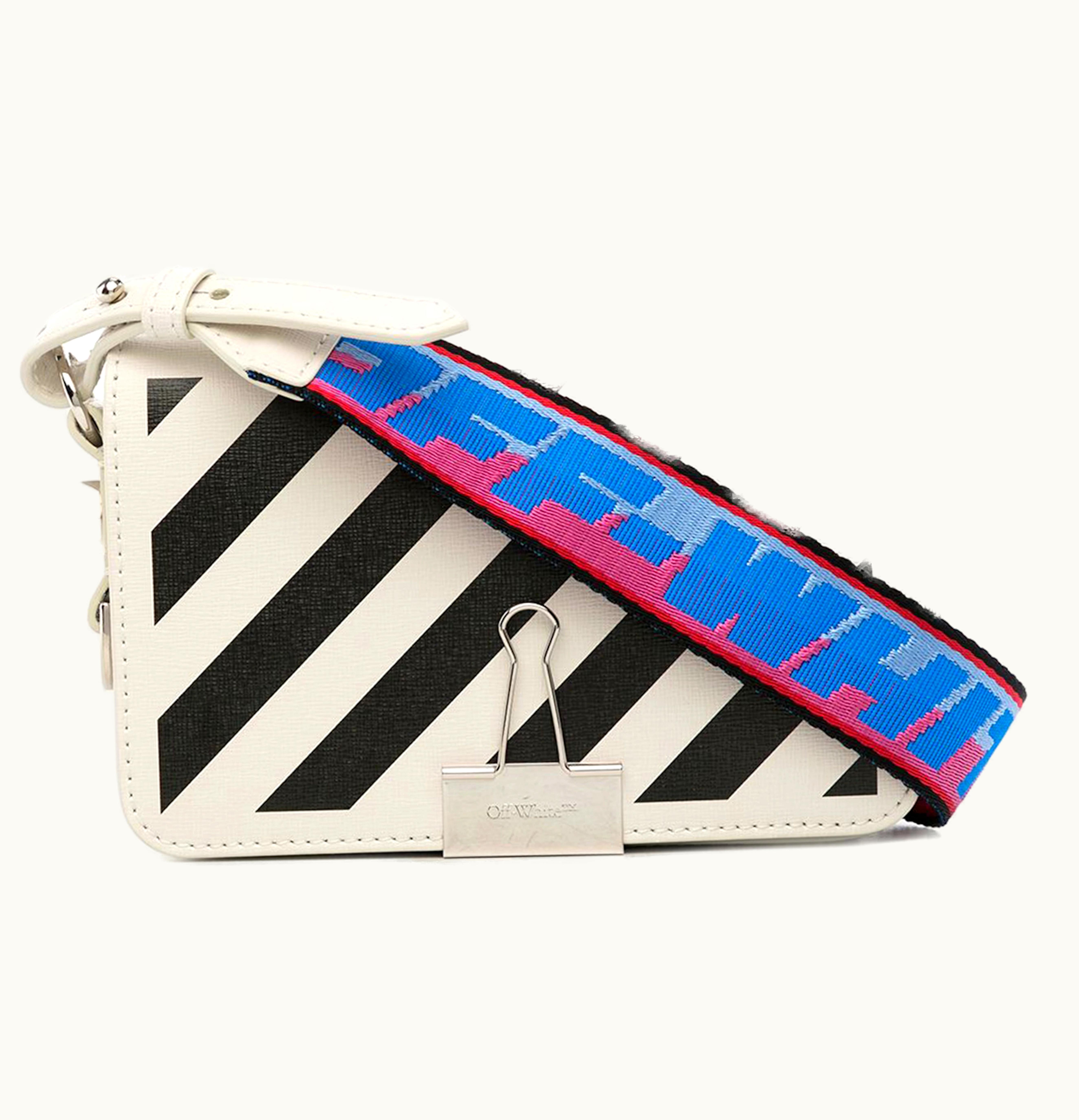 OFF-WHITE OFF WHITE Binder Clip Shoulder Bag White Black Blue Pink