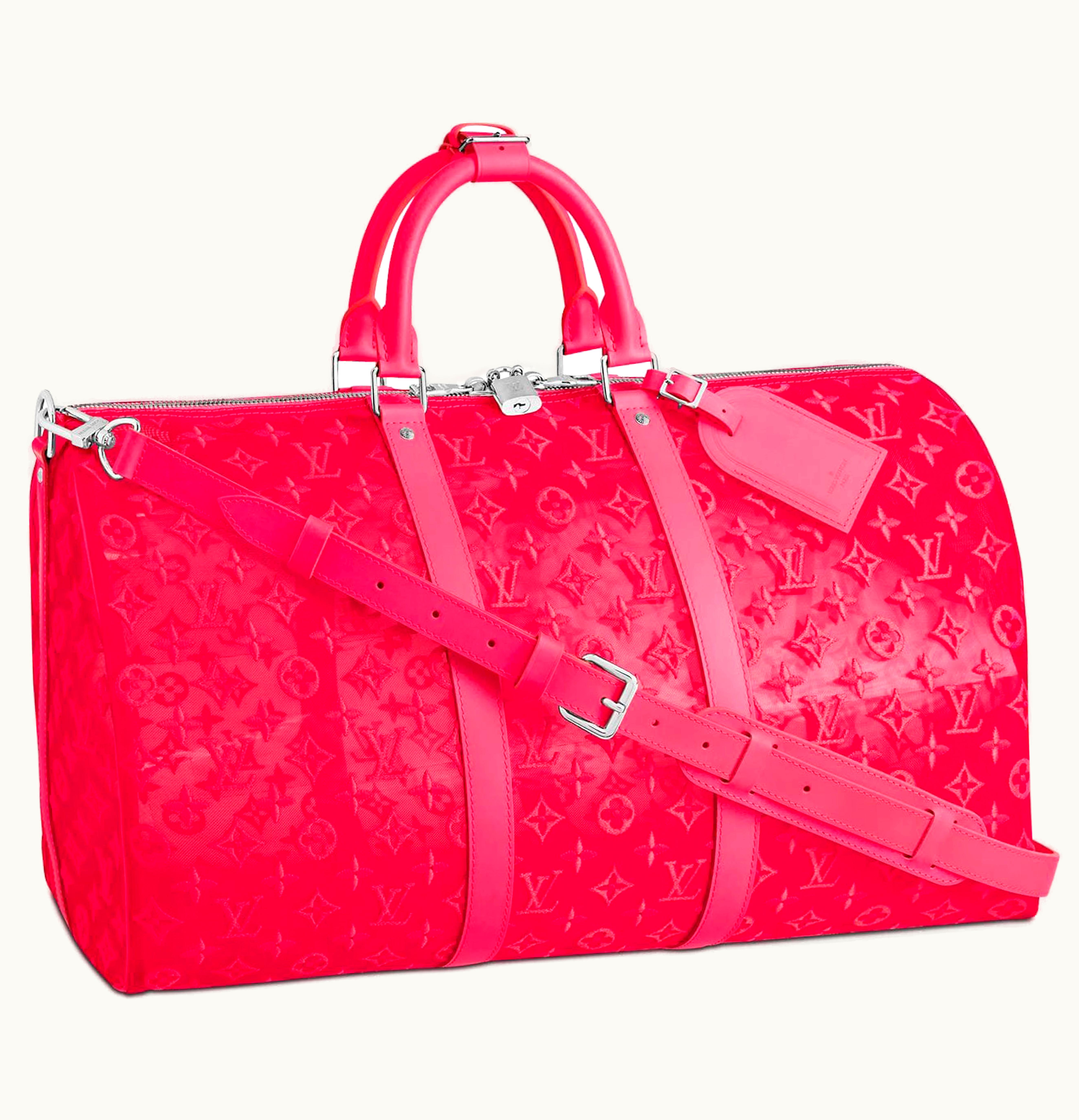 Louis Vuitton Louis Vuitton Keepall Bandouliere Monogram Mesh 50 Pink UZ0025447