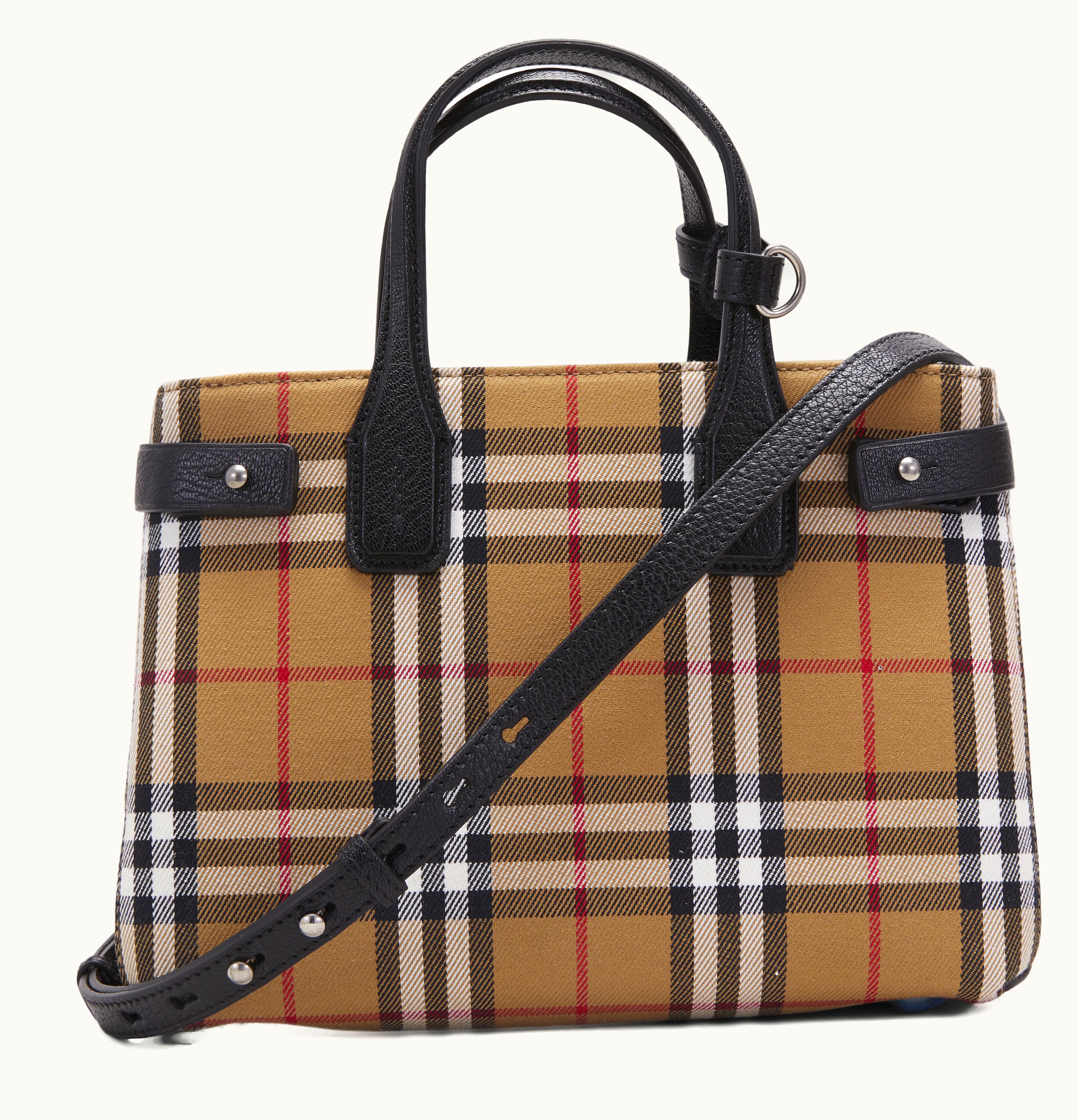 Burberry Burberry The Small Banner Vintage Check and Leather Black