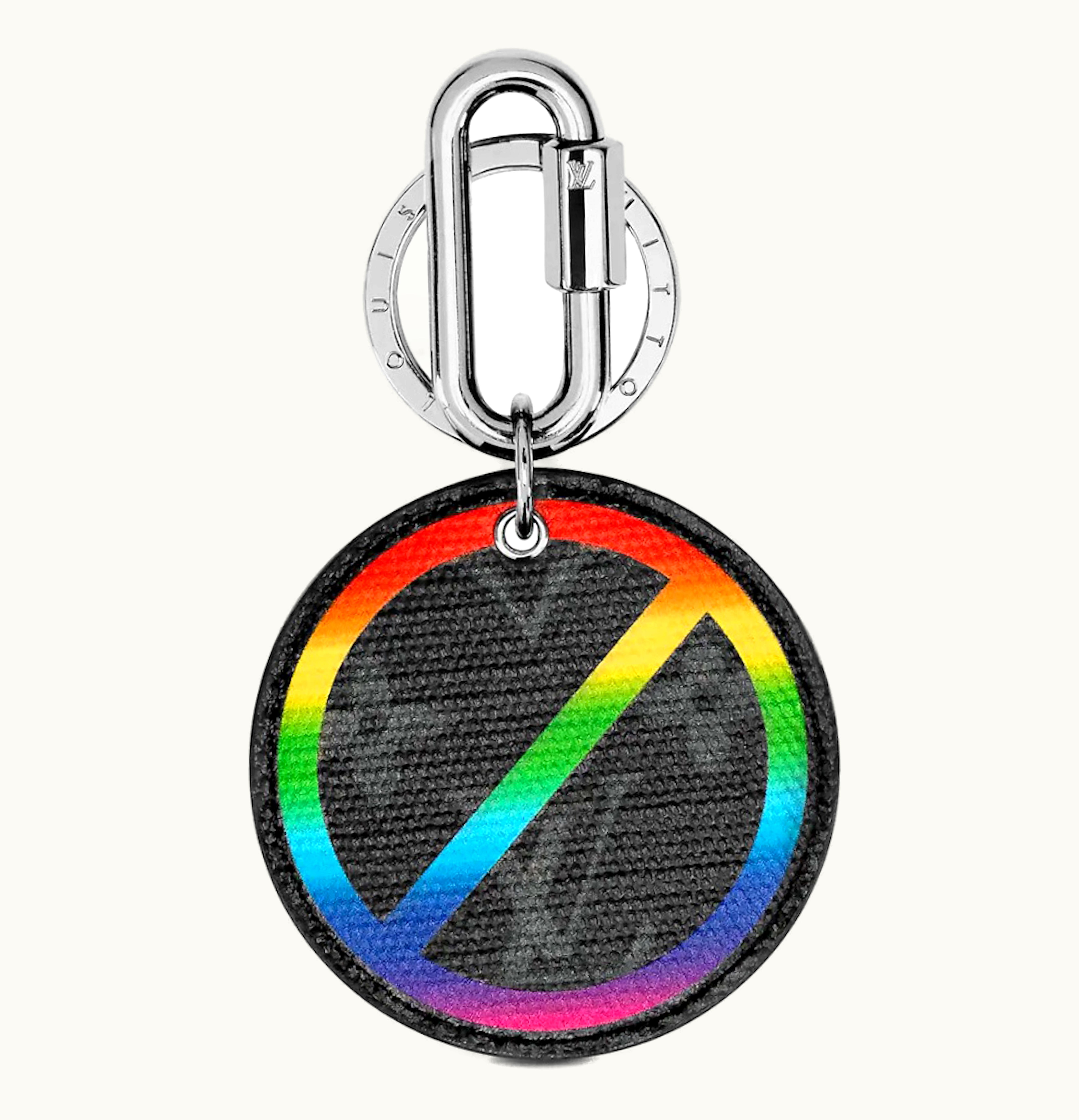 Louis Vuitton Louis Vuitton Round Illustre Bag Charm and Key Holder Metallic Monogram Eclipse Rainbow