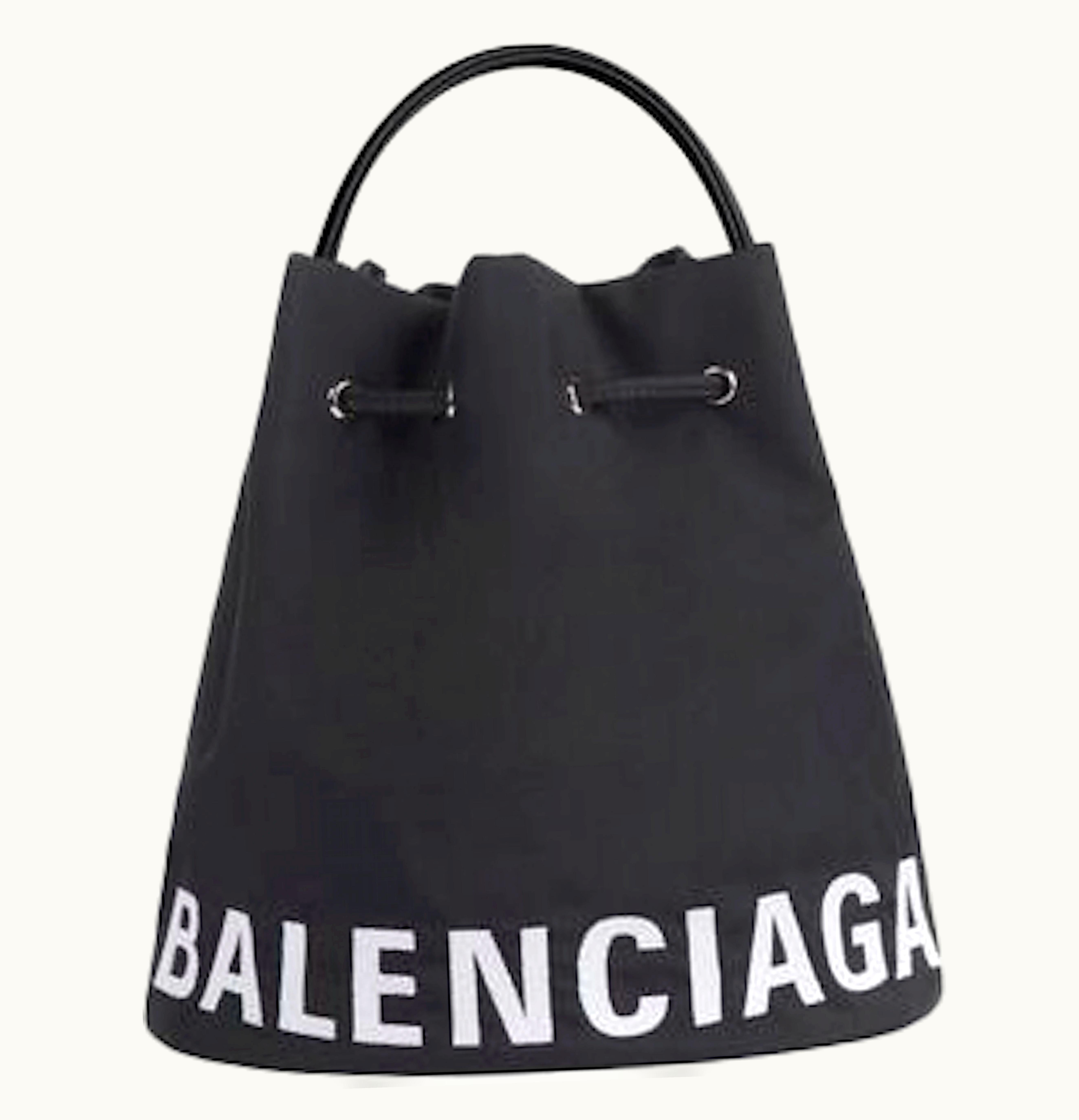 Balenciaga Balenciaga Wheel Drawstring Bucket Bag Extra Small Black