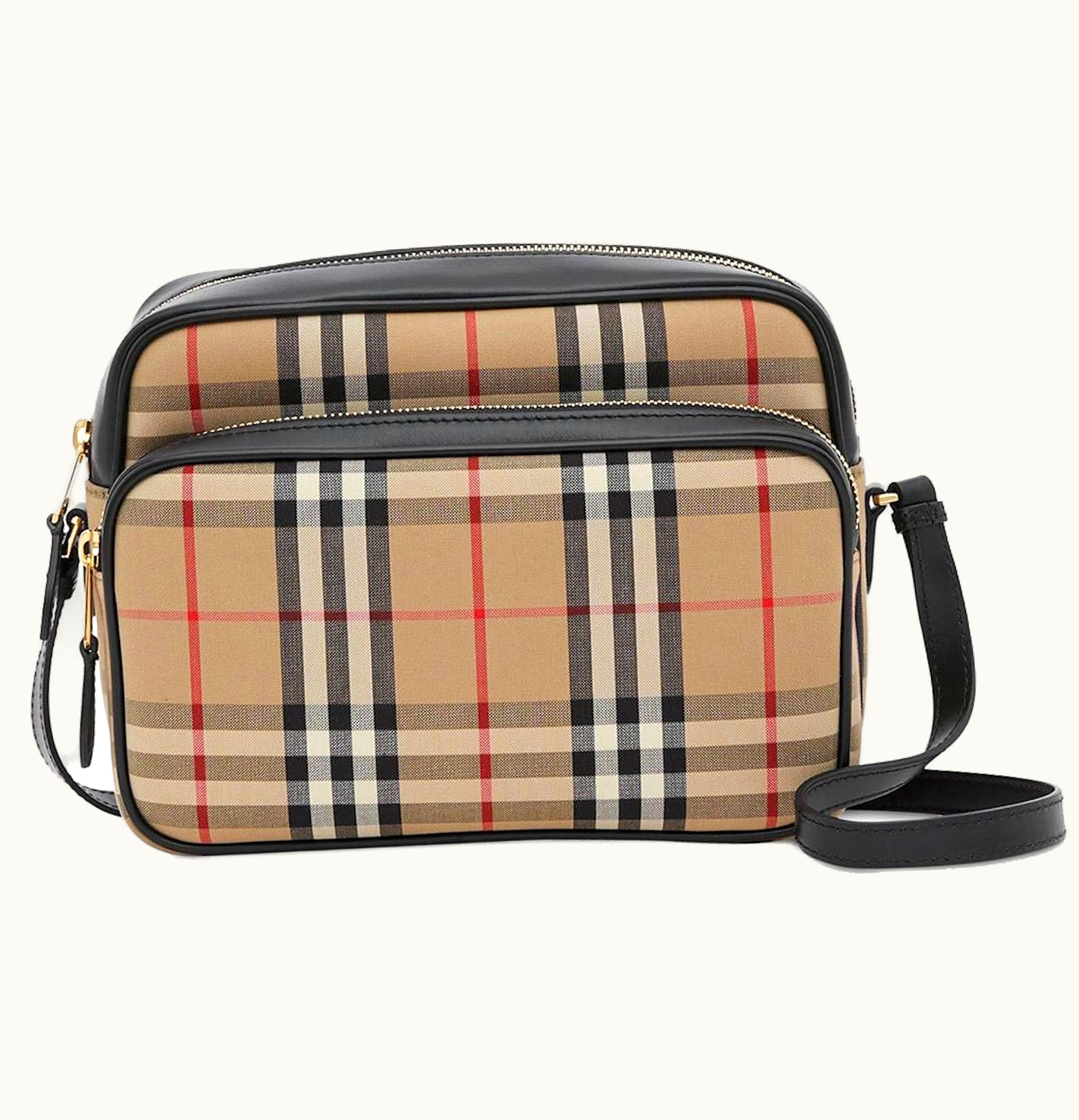 Burberry Burberry Medium Vintage Check and Leather Camera Bag Archive Beige