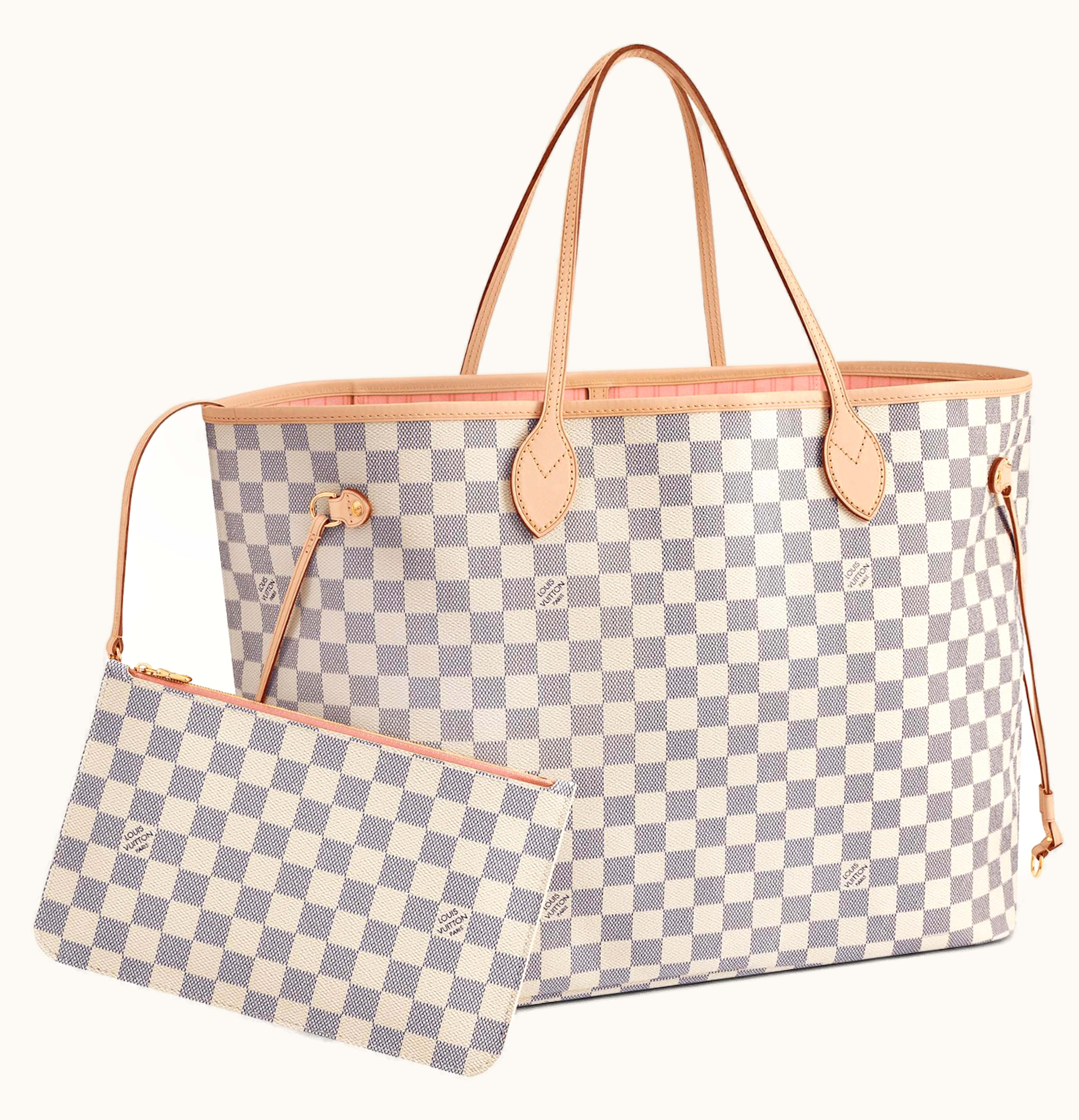 Louis Vuitton Louis Vuitton Neverfull Damier Azur GM Rose Ballerina Lining