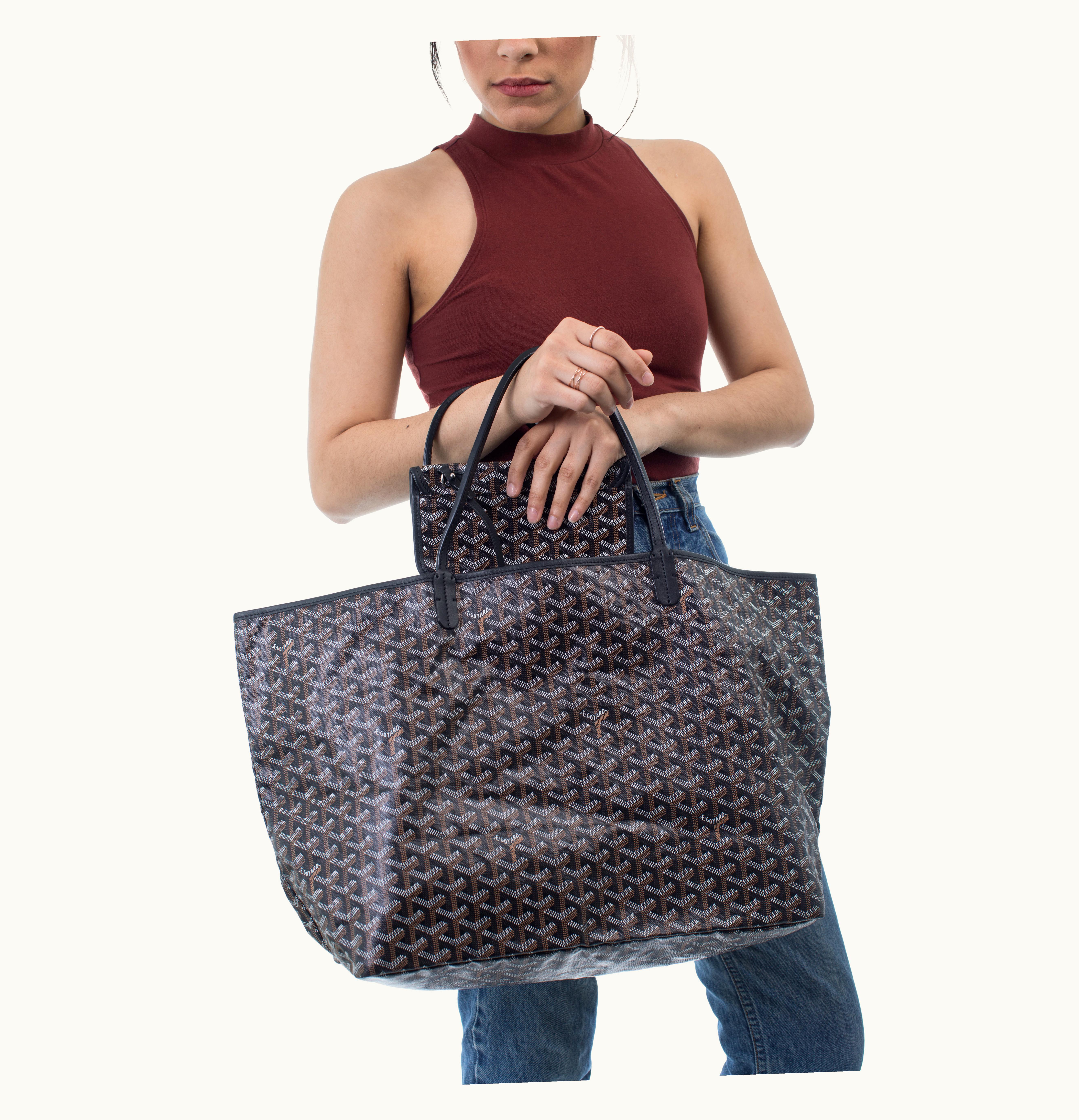 Goyard Goyard Tote Saint Louis Chevron GM Black With Pouch