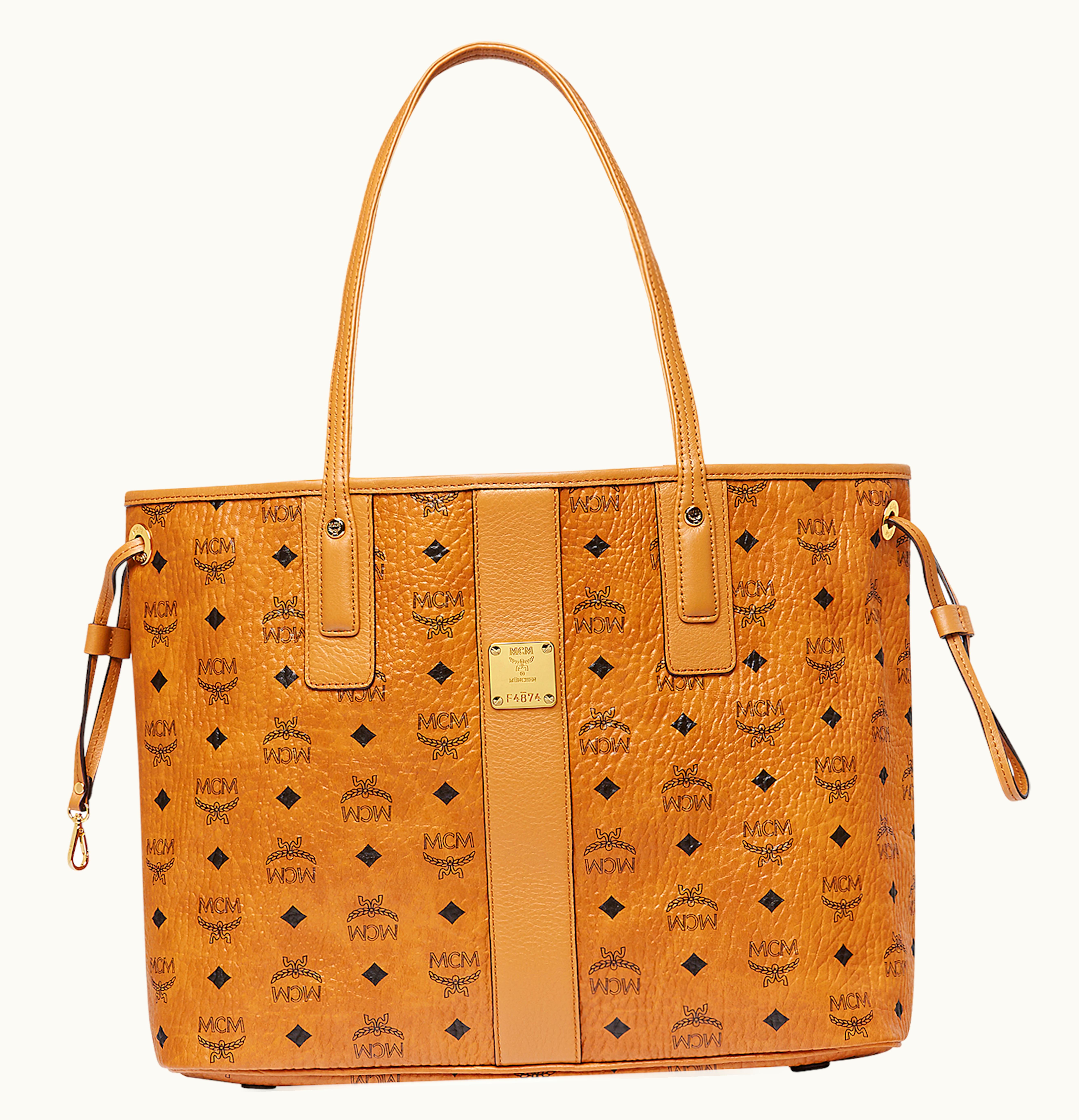 MCM MCM Reversible Liz Shopper Visetos Medium Cognac 1