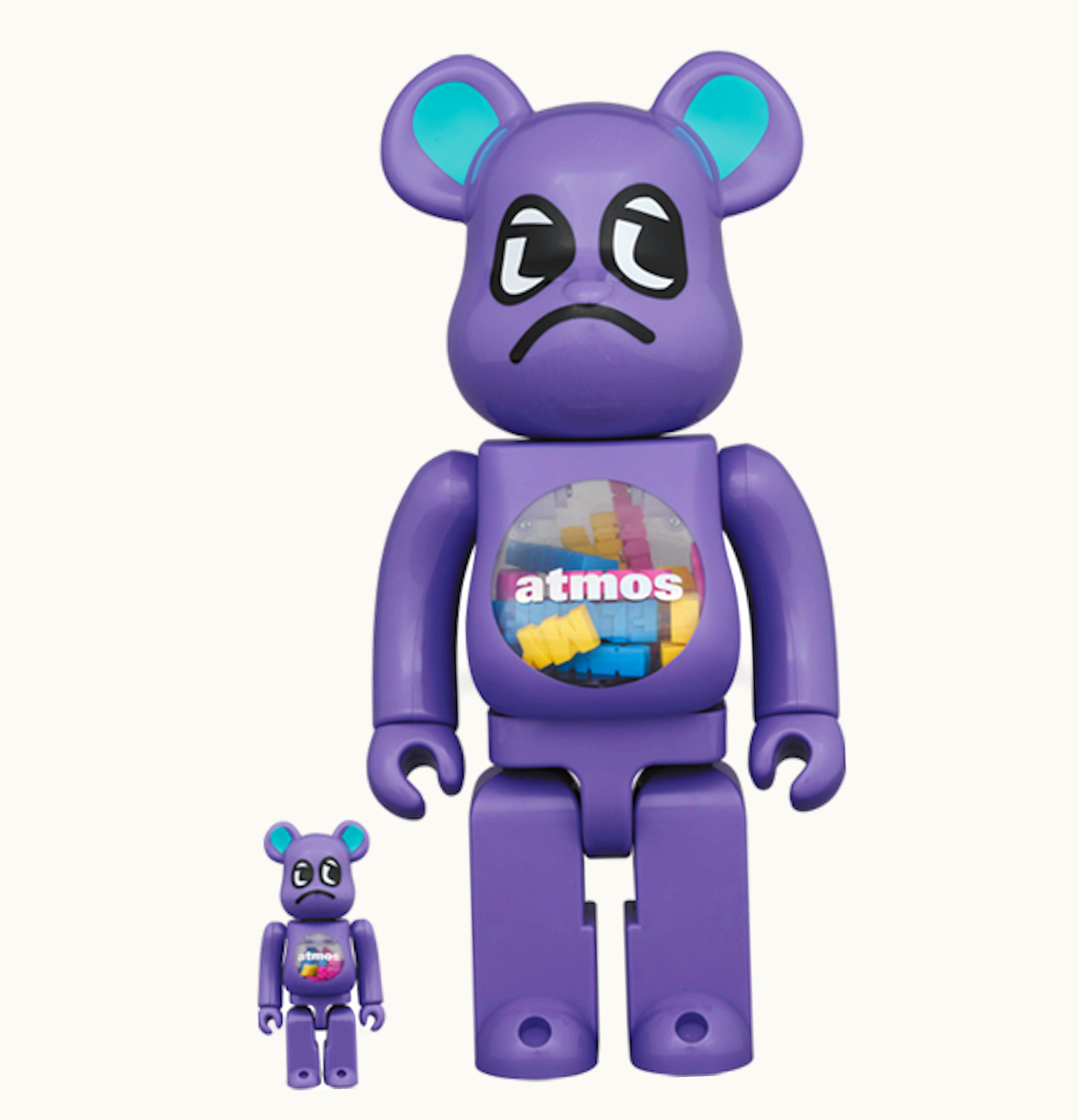 Bearbrick Bearbrick x atmos x Badmood 100 400 Set Purple