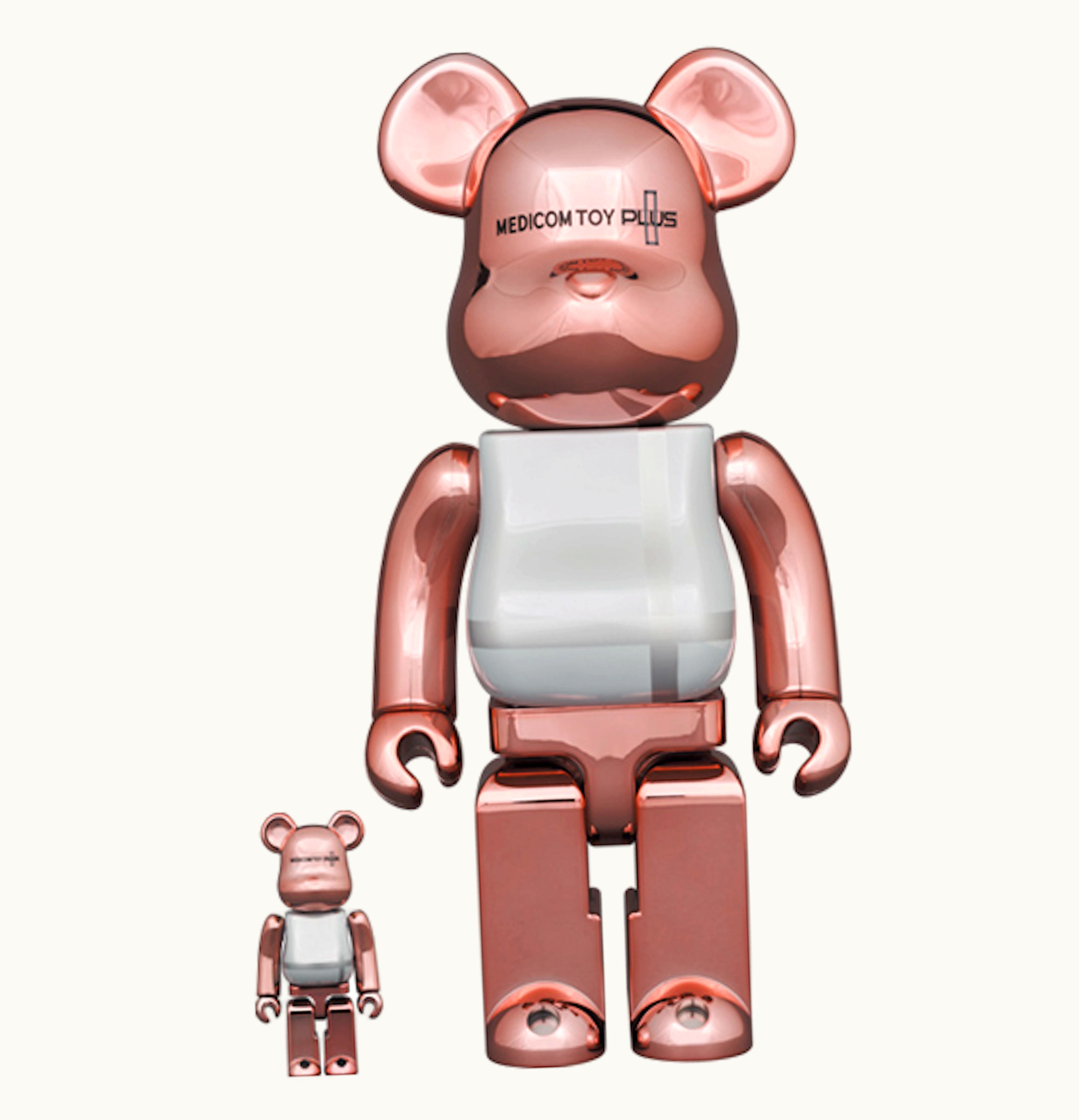 Bearbrick Bearbrick Medicom Toy Plus 100 400 Set Pink Gold Chrome Ver