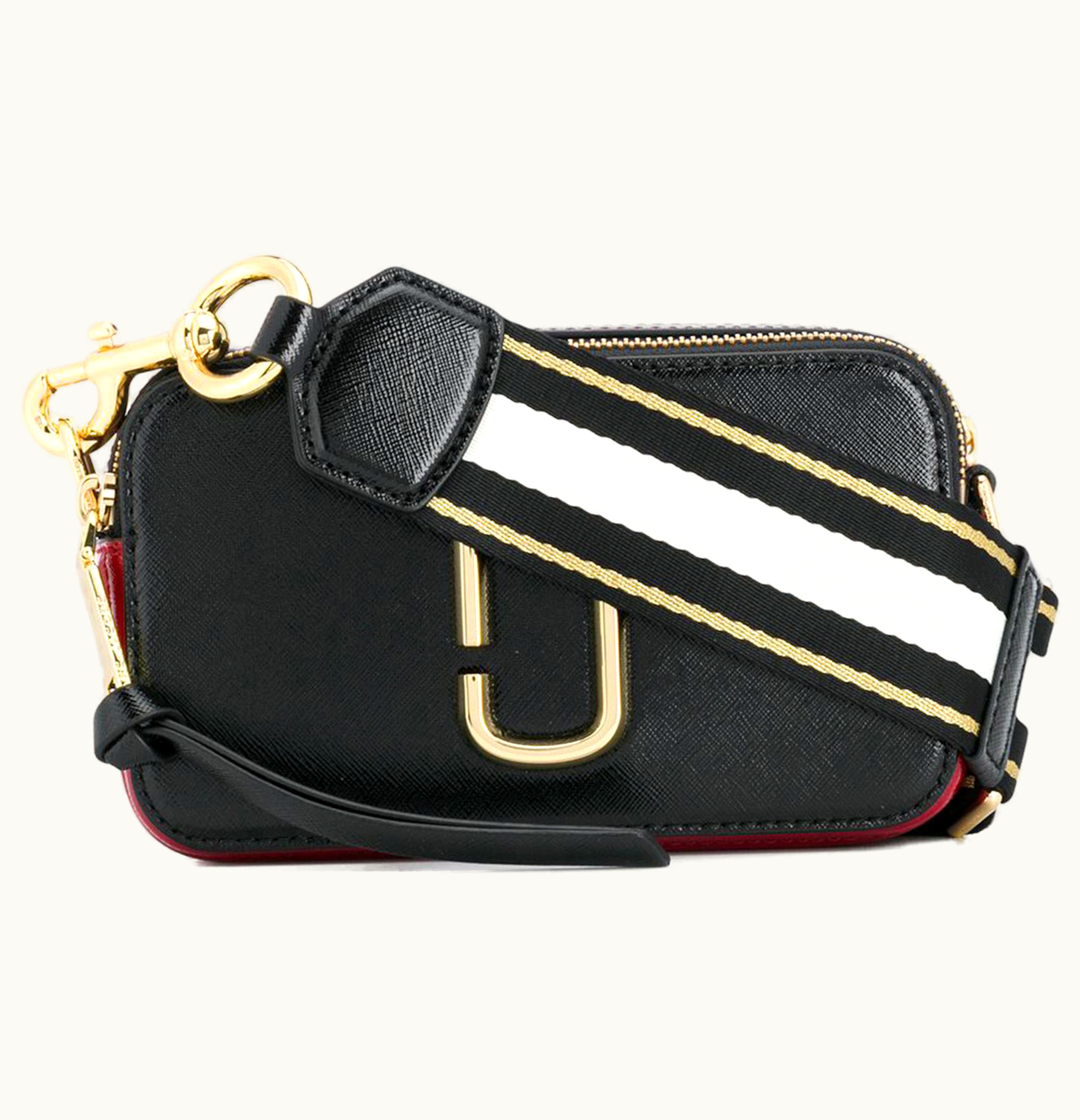 Marc Jacobs The Marc Jacobs The Snapshot Camera Bag Black Burgundy White Gold