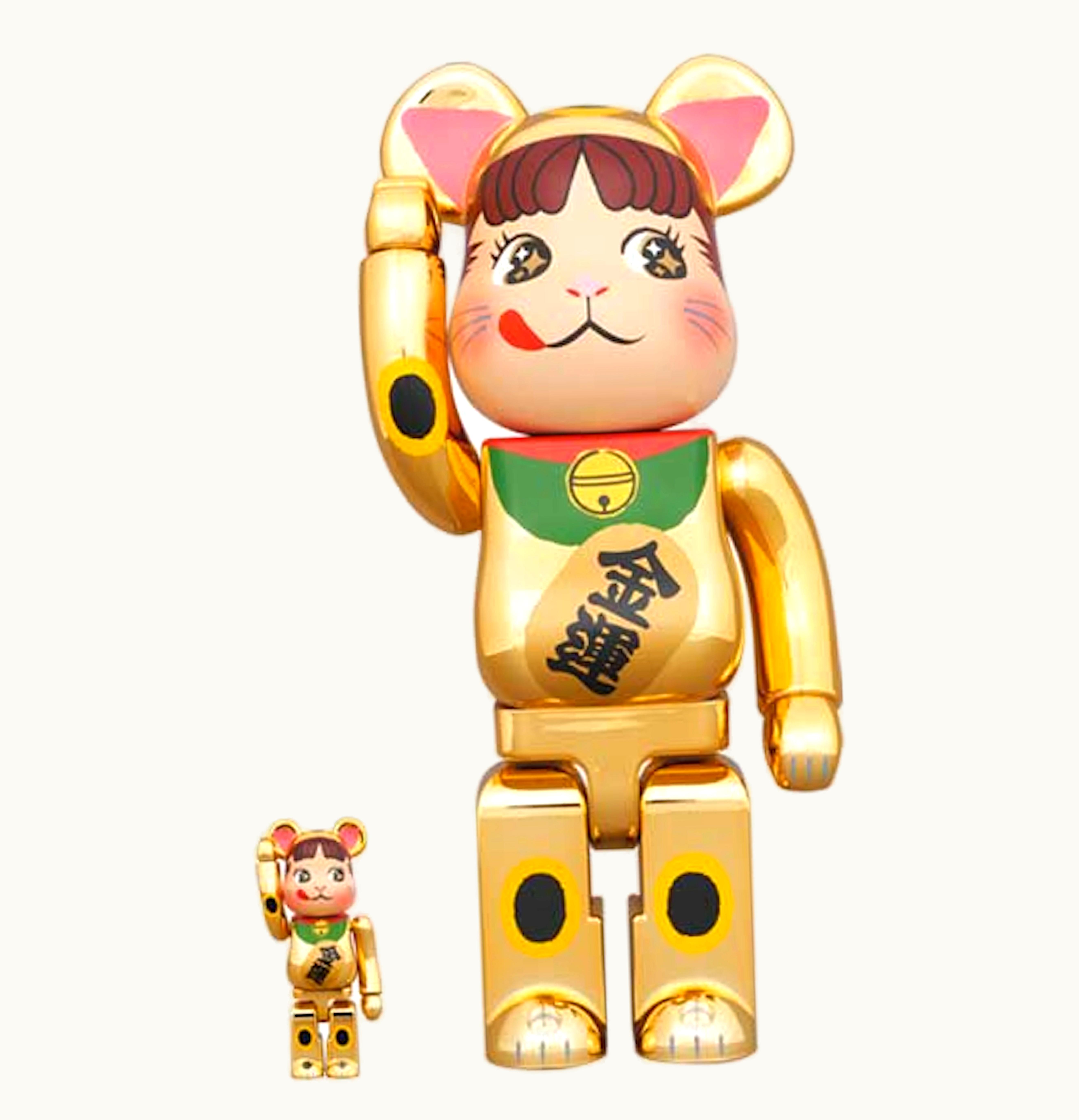 Bearbrick Bearbrick Maneki Neko Peko chan Money Plating 100 400 Set Gold