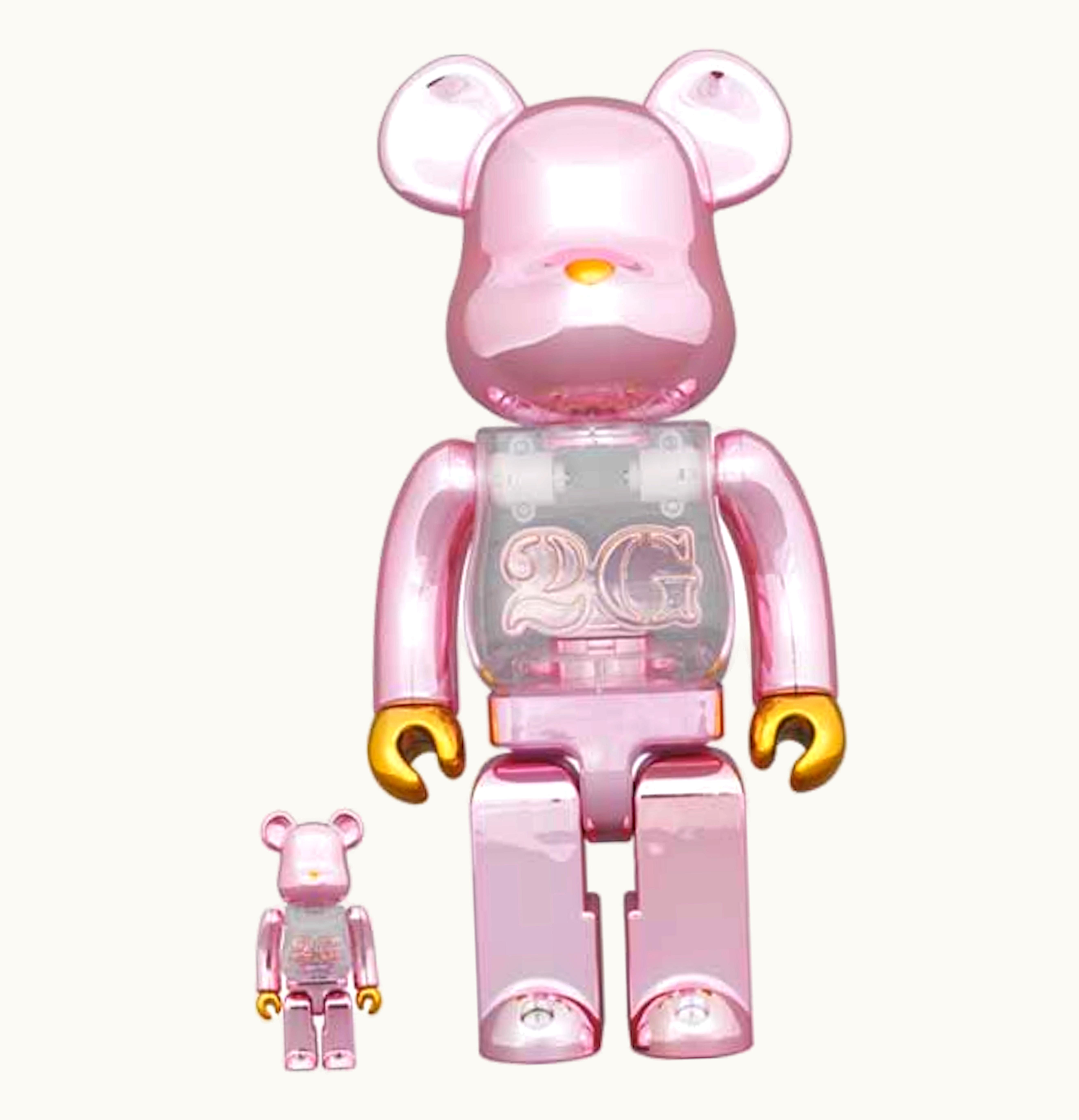 Bearbrick Bearbrick 2G Exclusive 100 400 Set Pink Gold Chrome Ver