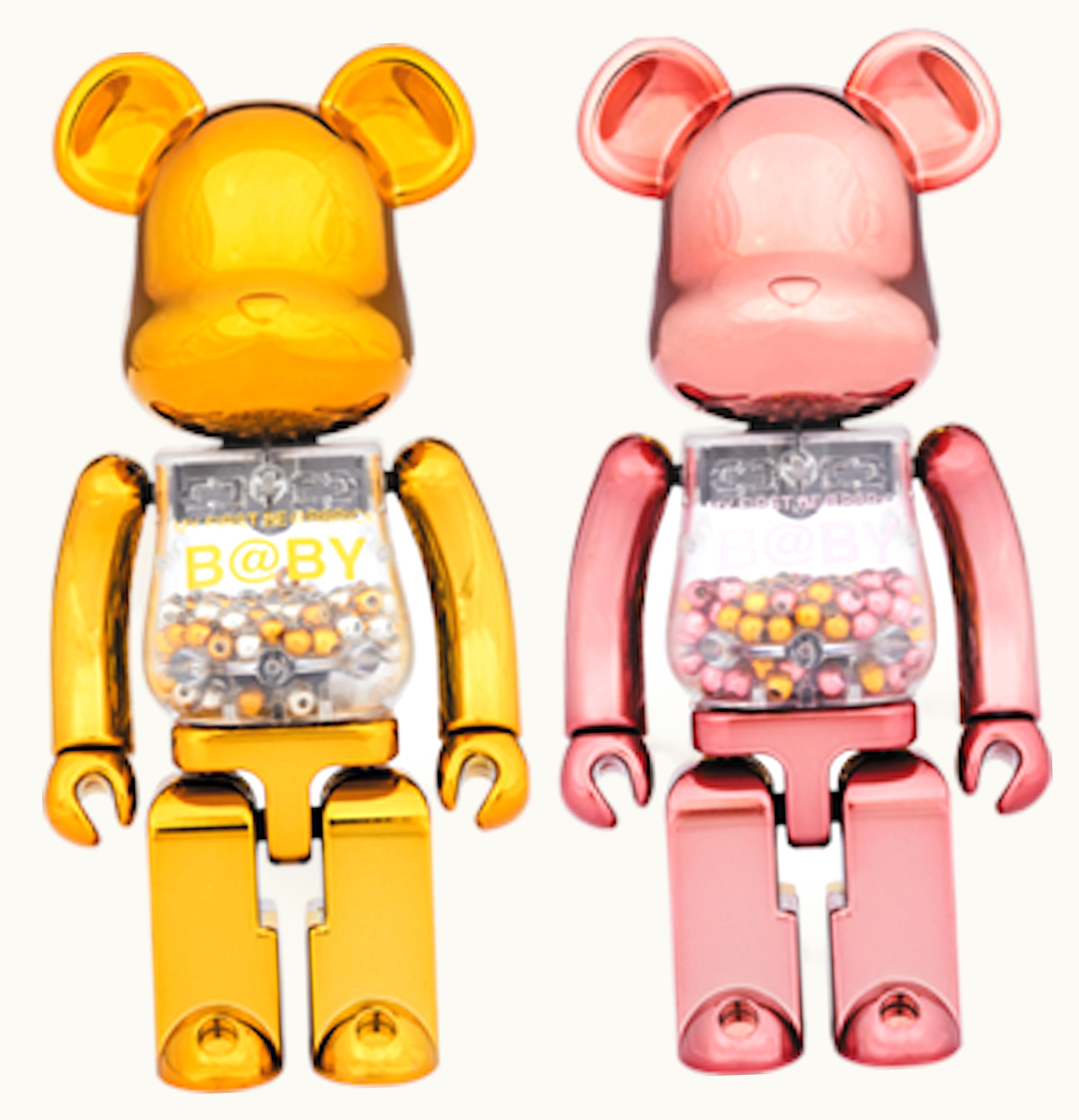Bearbrick Bearbrick Superalloy My First Bearbrick 200 Set Gold Pink