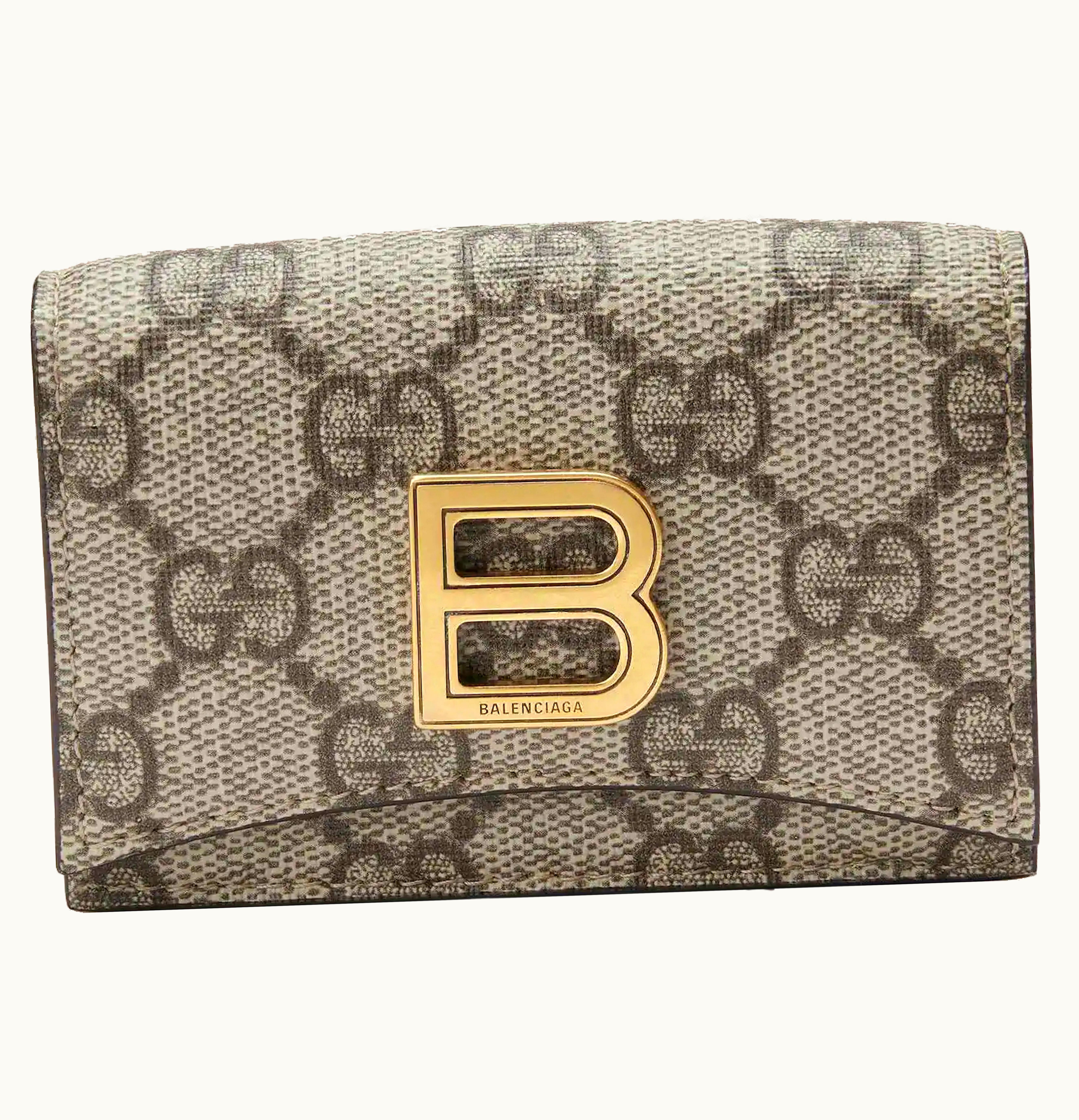 Gucci Gucci x Balenciaga The Hacker Project Card Case Wallet Beige Ebony