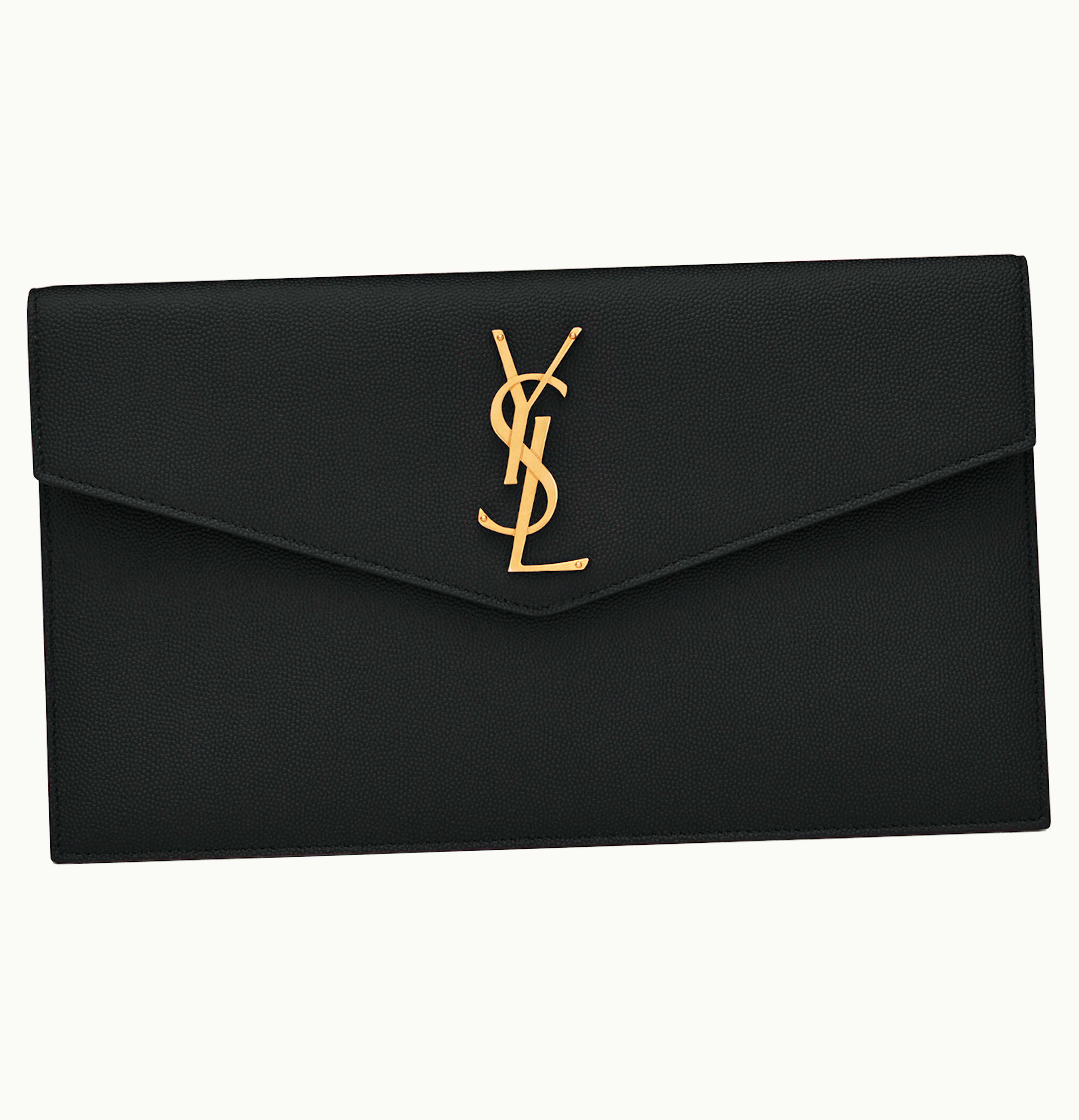 Saint Laurent Saint Laurent Uptown Pouch Grain de Poudre Embossed Black