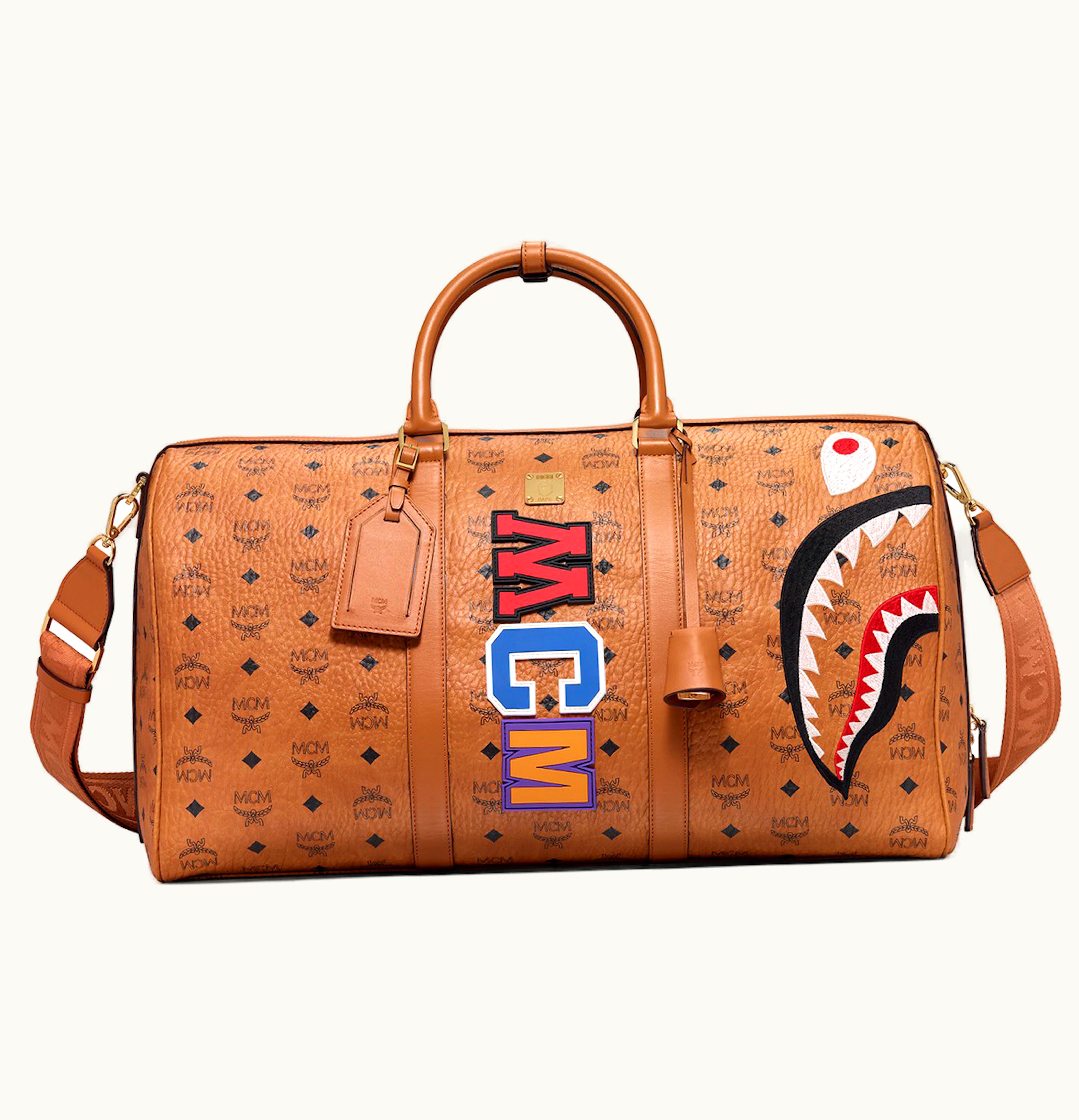 MCM MCM x BAPE Weekender Visetos Cognac