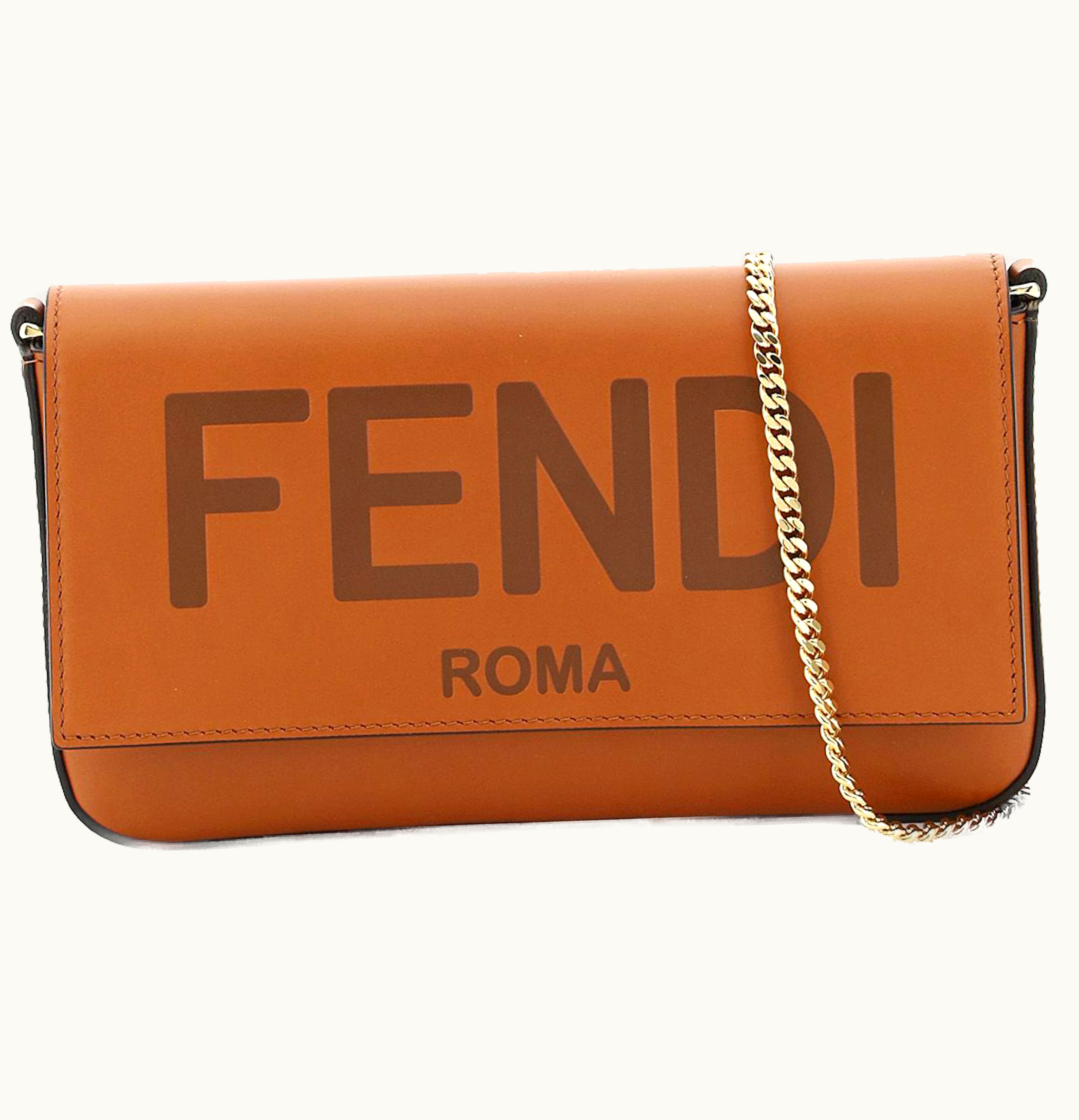 Fendi Fendi Script Shoulder Bag Mini Brown