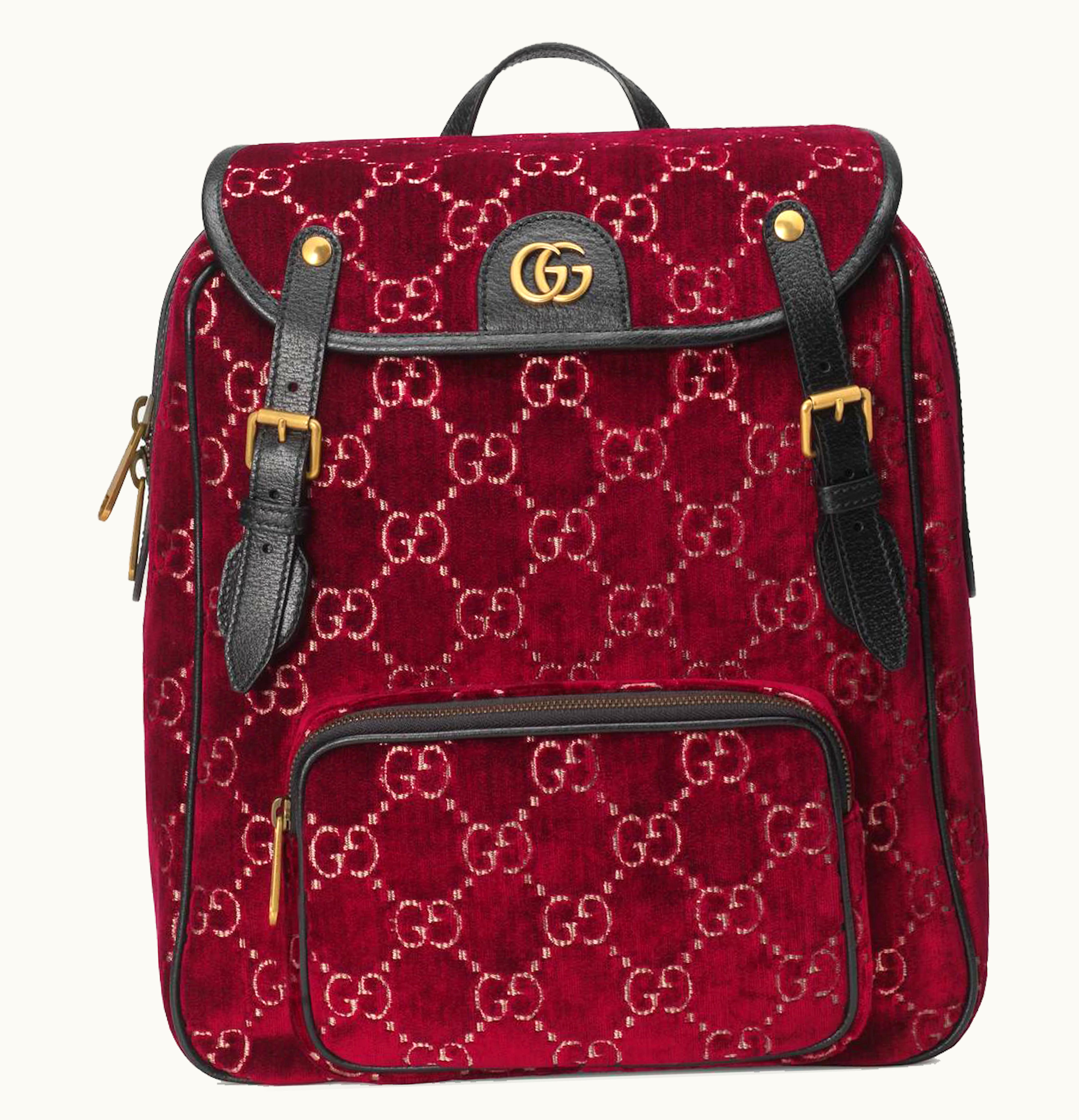 Gucci Gucci Backpack GG Velvet Small Red