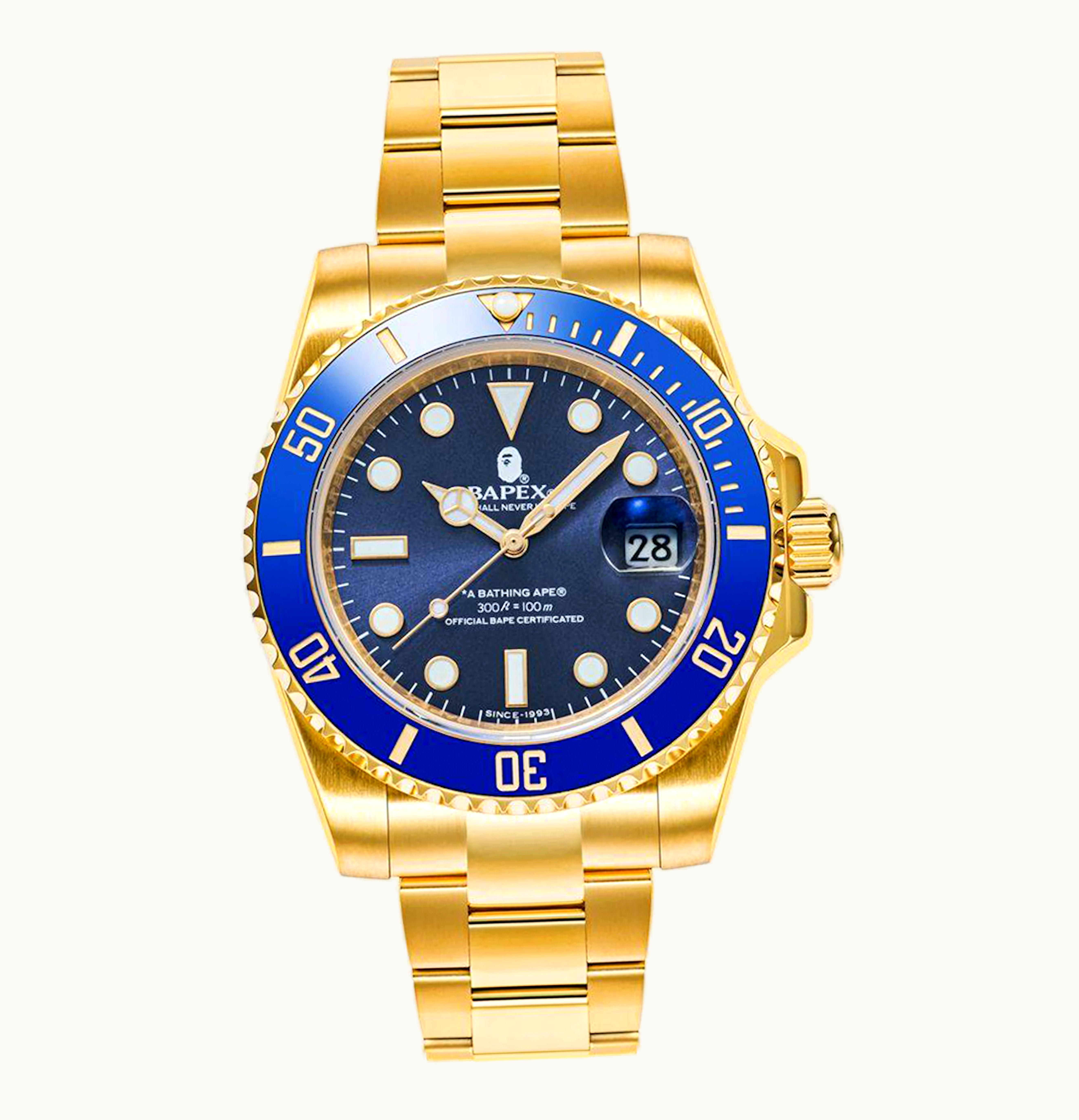 BAPE BAPE Bathing Ape Type 8 Bapex Watch Gold Blue