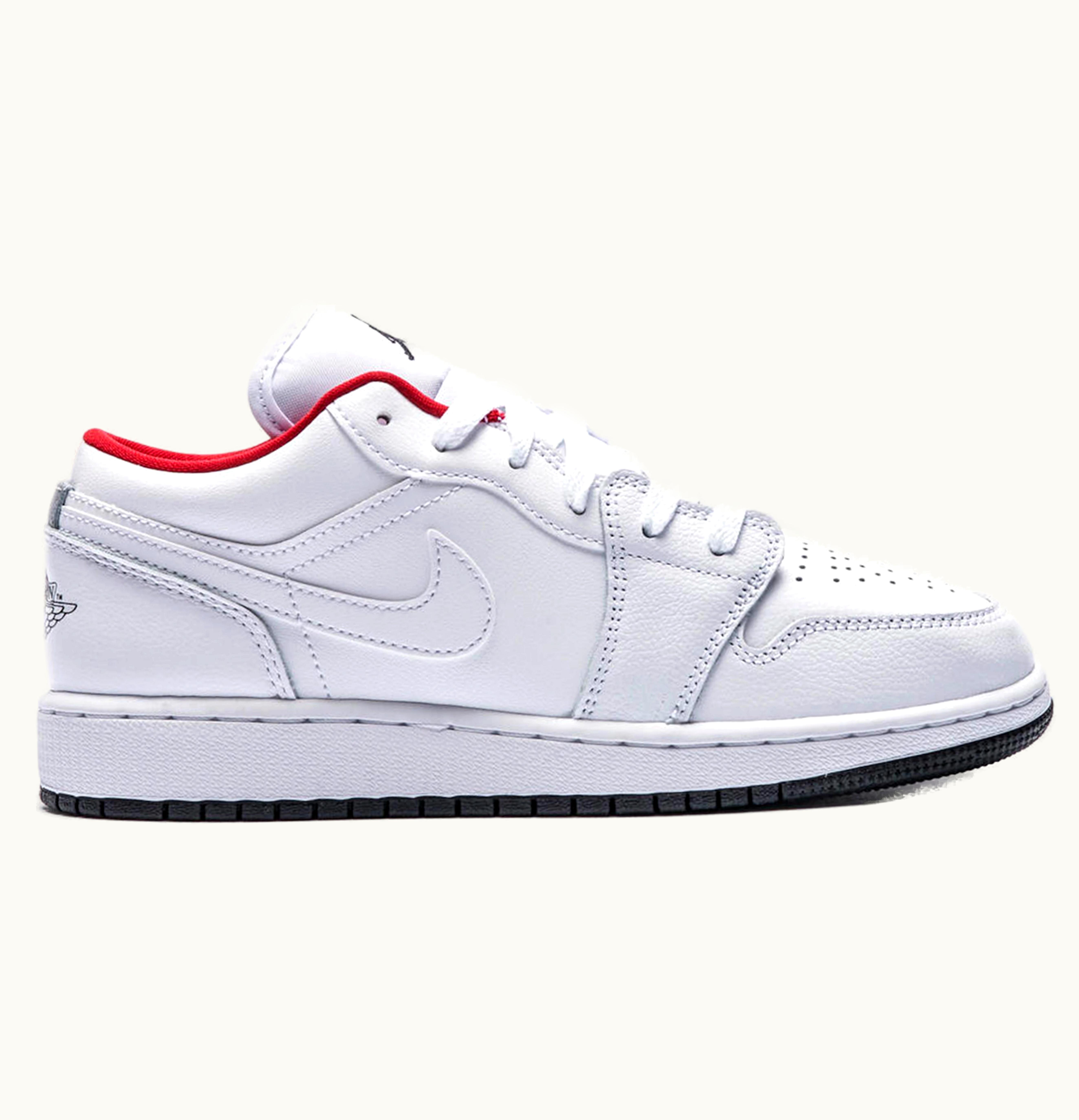 Jordan Air Jordan 1 Low White Gym Red Black GS