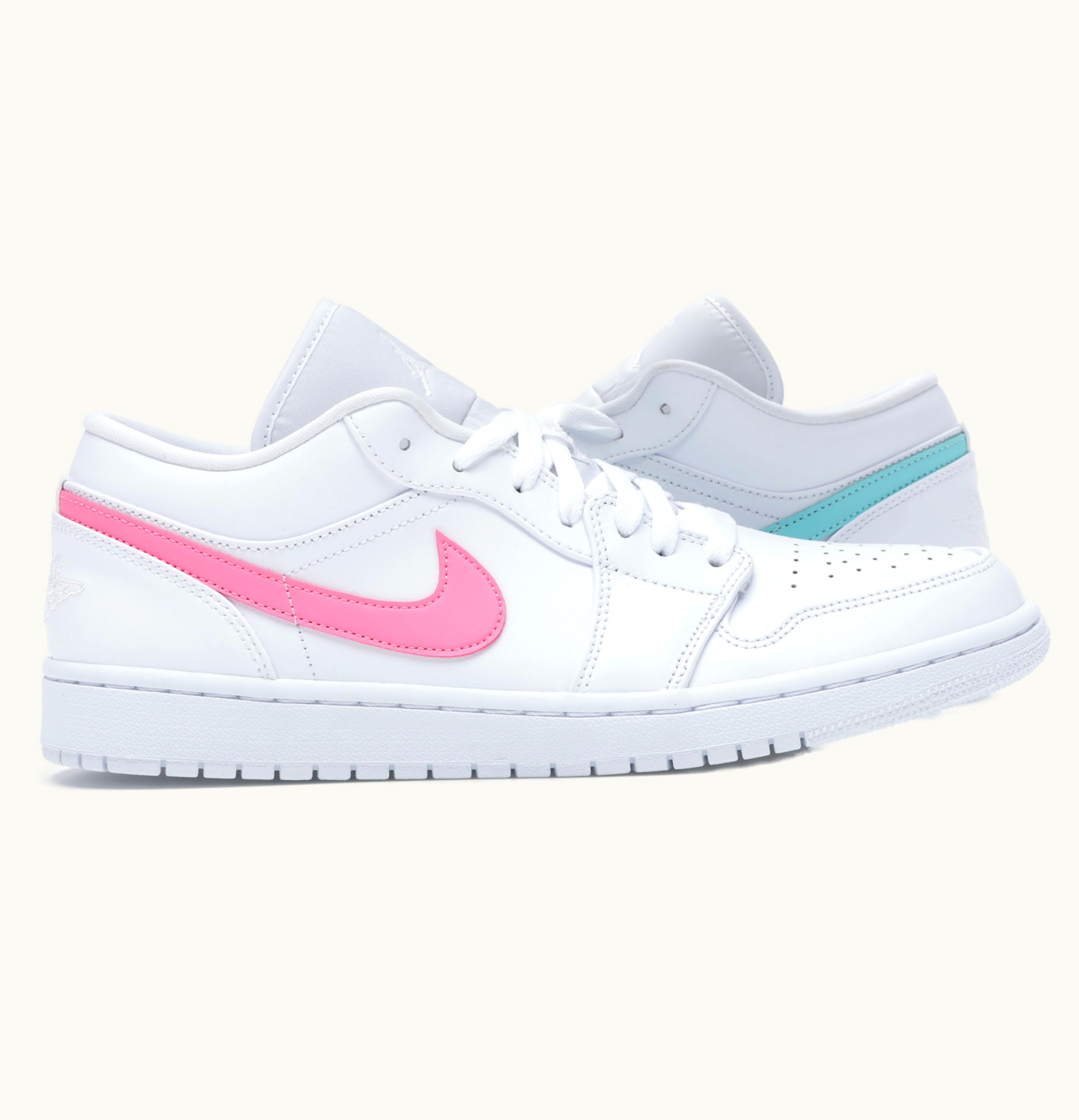 Jordan Air Jordan 1 Low White Multi Color Swoosh